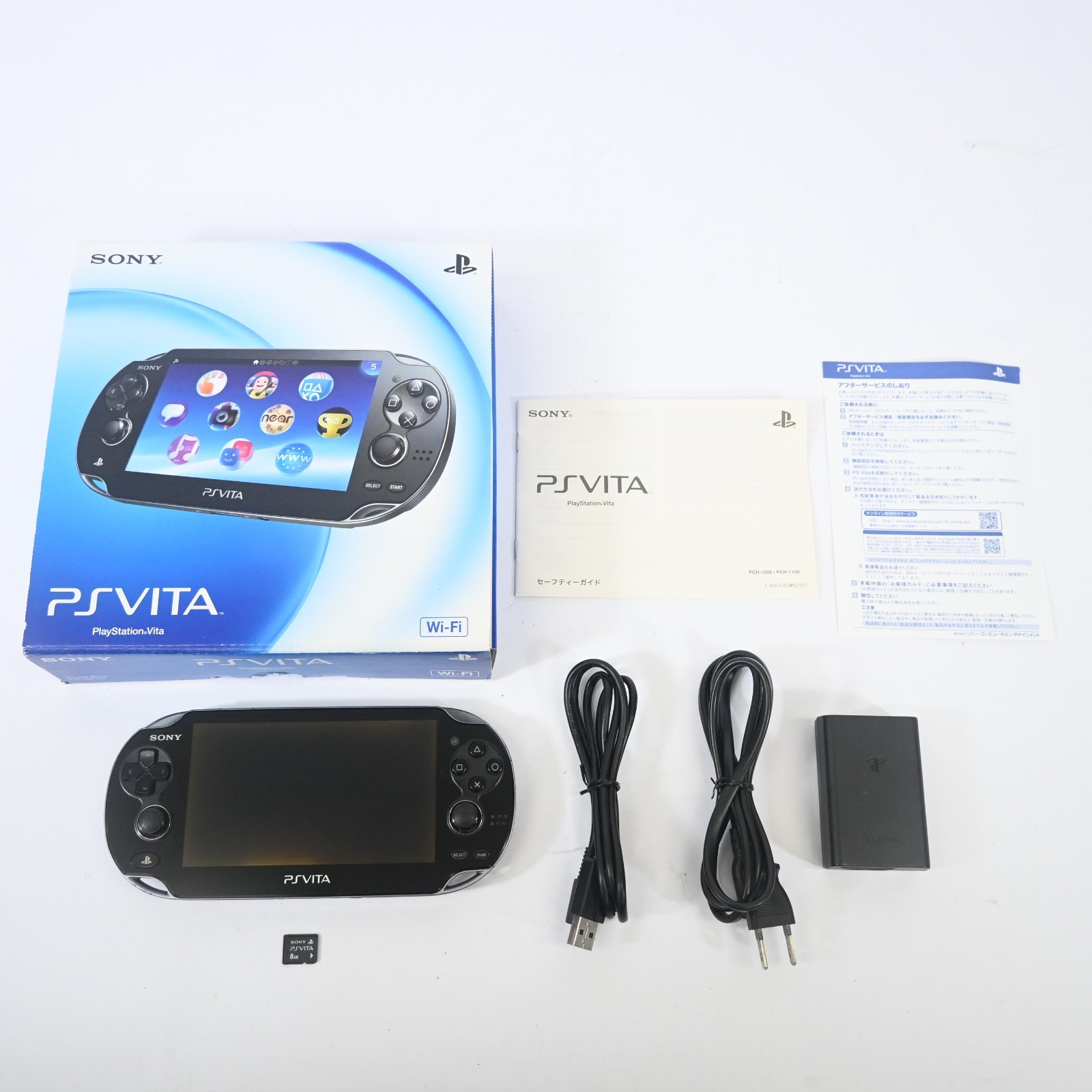 Sony PS Vita PCH-1000 ZA01 Crystal Black Wi-Fi Console 8GB Memory Card Tested