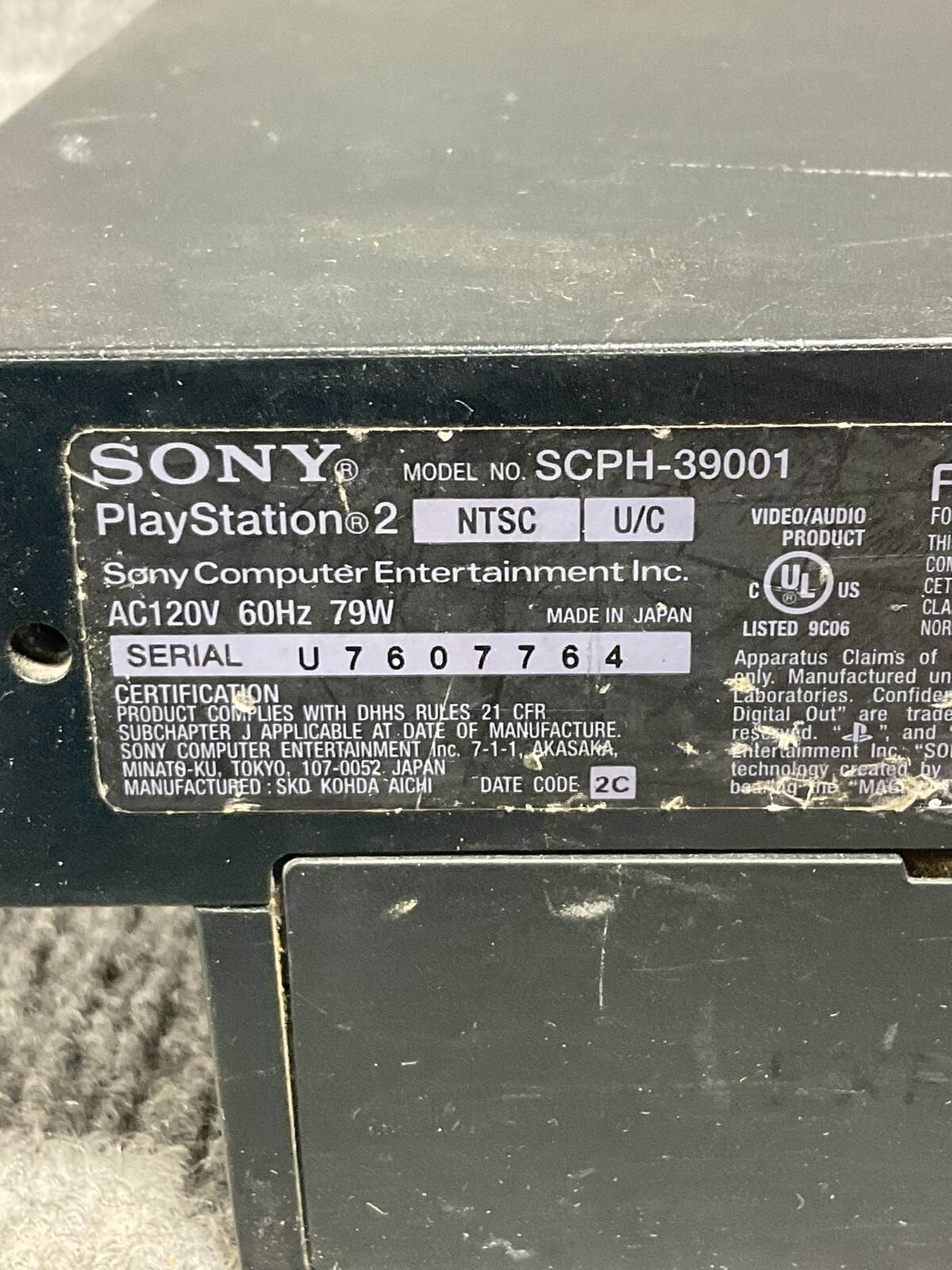 Sony SCPH 30001 Playstation 2 PS2 Console Gaming System – Black