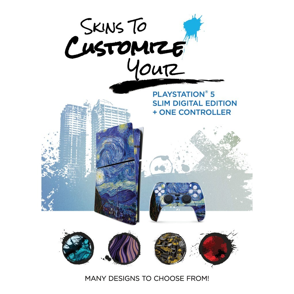 Sony PlayStation 5 Slim Digital with Extra Controller and MightySkins Decal Code