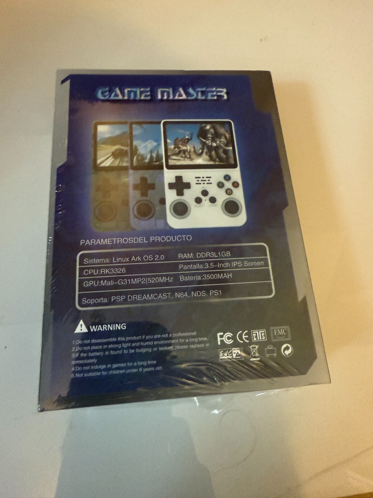 Game Master R36S Retro Game Console White Handheld 3.5″ IPS Screen