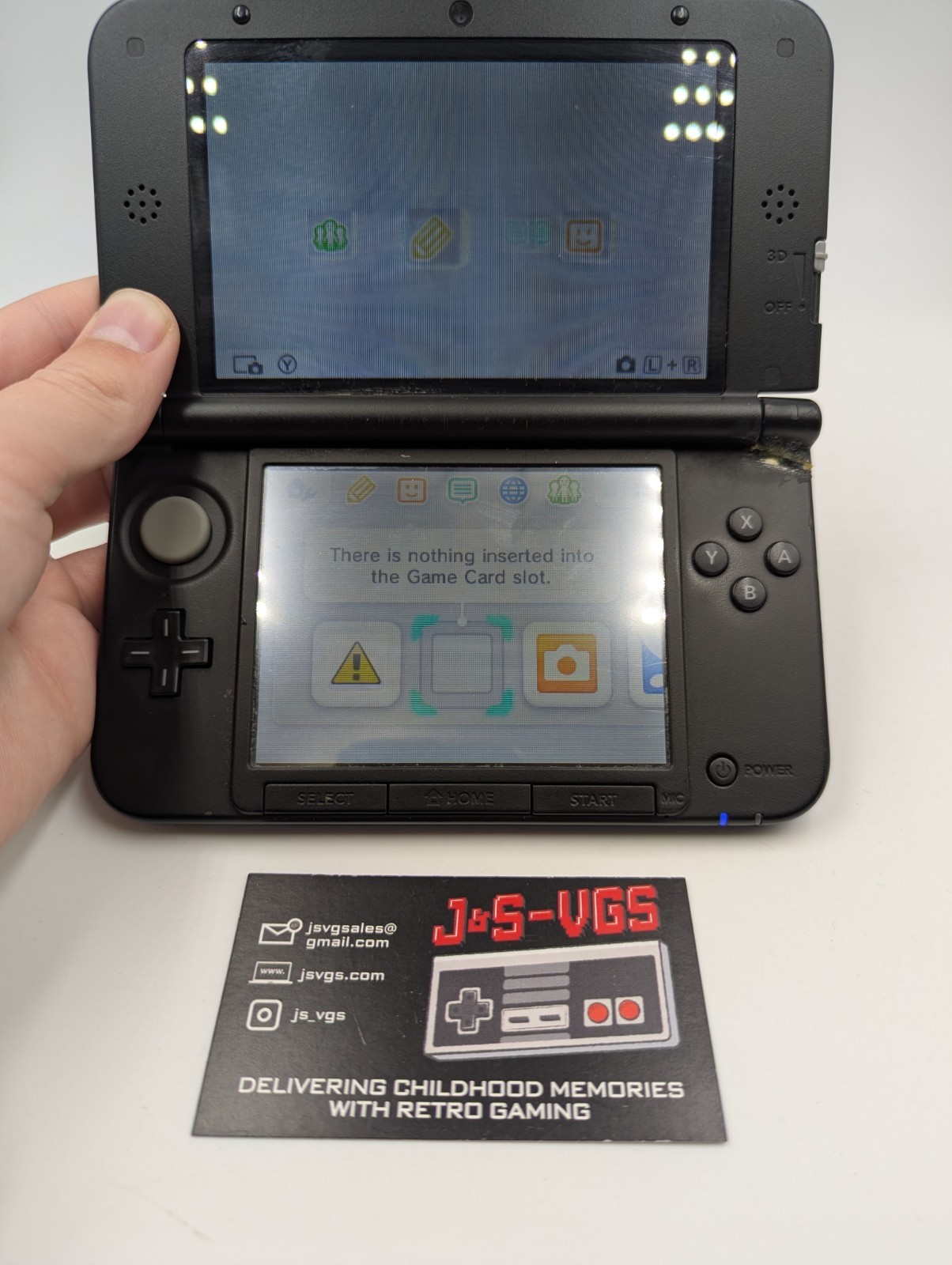 Nintendo 3DS XL Blue Black Console Glued Hinge Tested