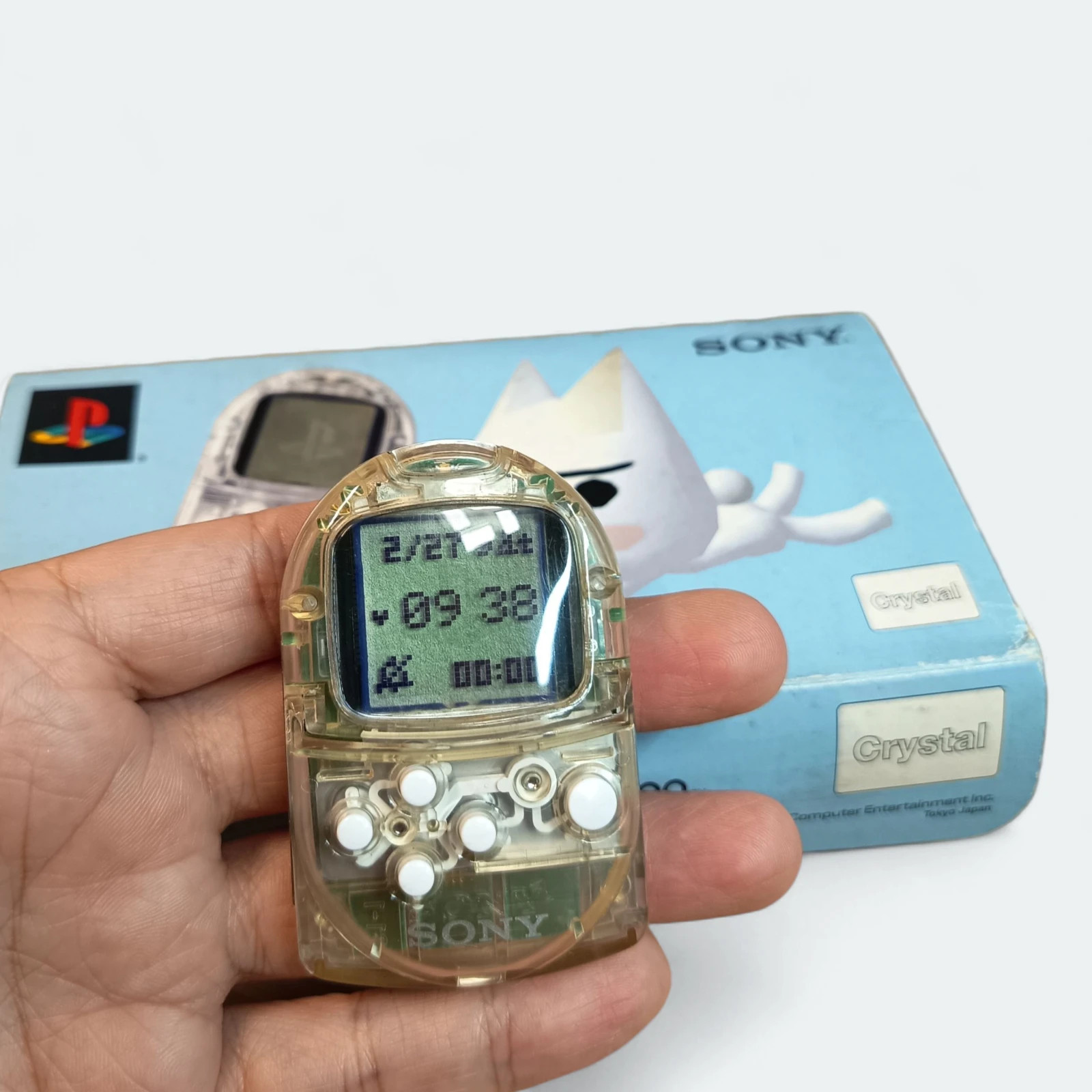 Vintage Sony 1999 PlayStation POCKET STATION SCPH-4000c Mini Game Console Clear