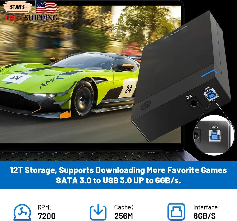 Kinhank 12tb Retro Game Hard Drive with 96000+ Games Retro Game Consoles NEW USA