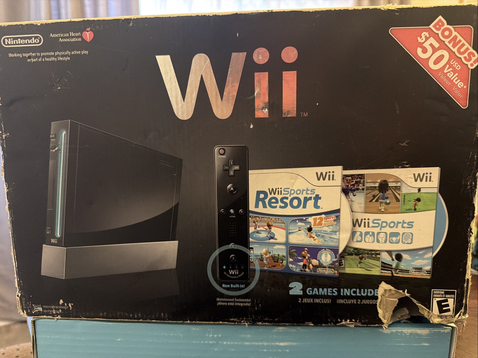 Nintendo Wii With Wii Sports + Wii Sports Resort Black Console System Bundle