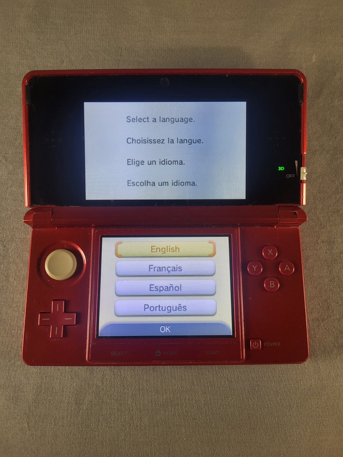 Nintendo 3DS Handheld System – Flame Red – CTR-001 – Charger Included – Tested!