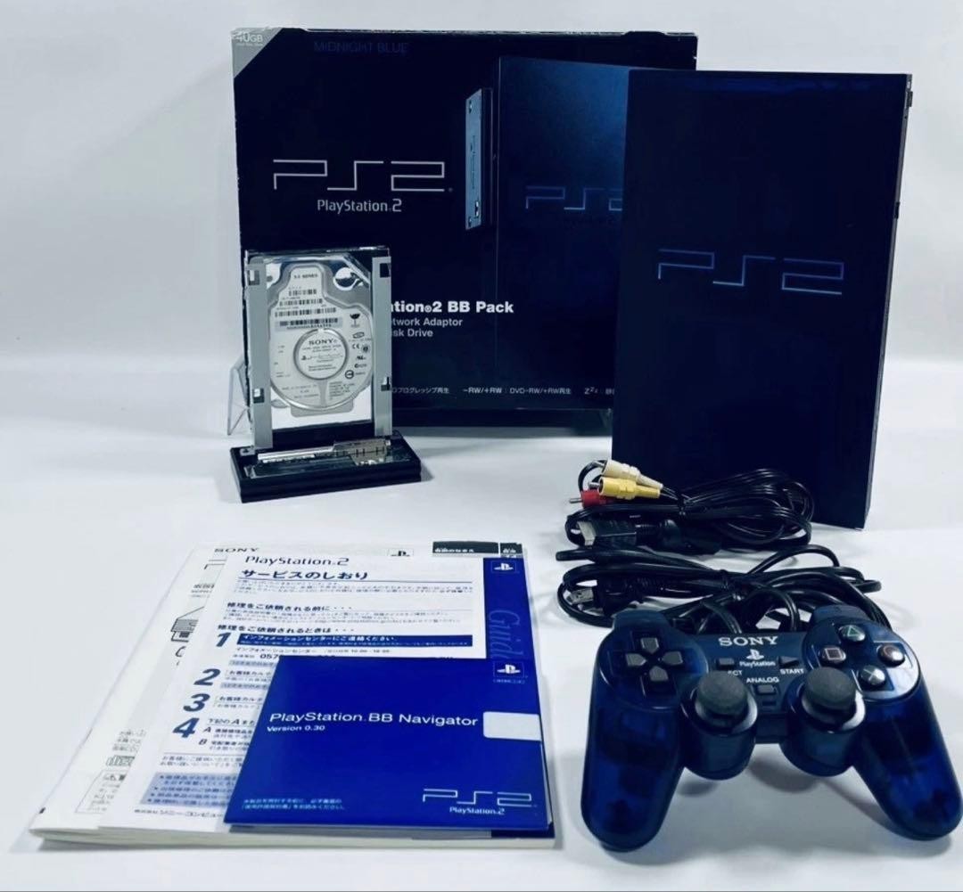 [Good Condition] SONY PS2 SCPH-50000 Midnight Blue