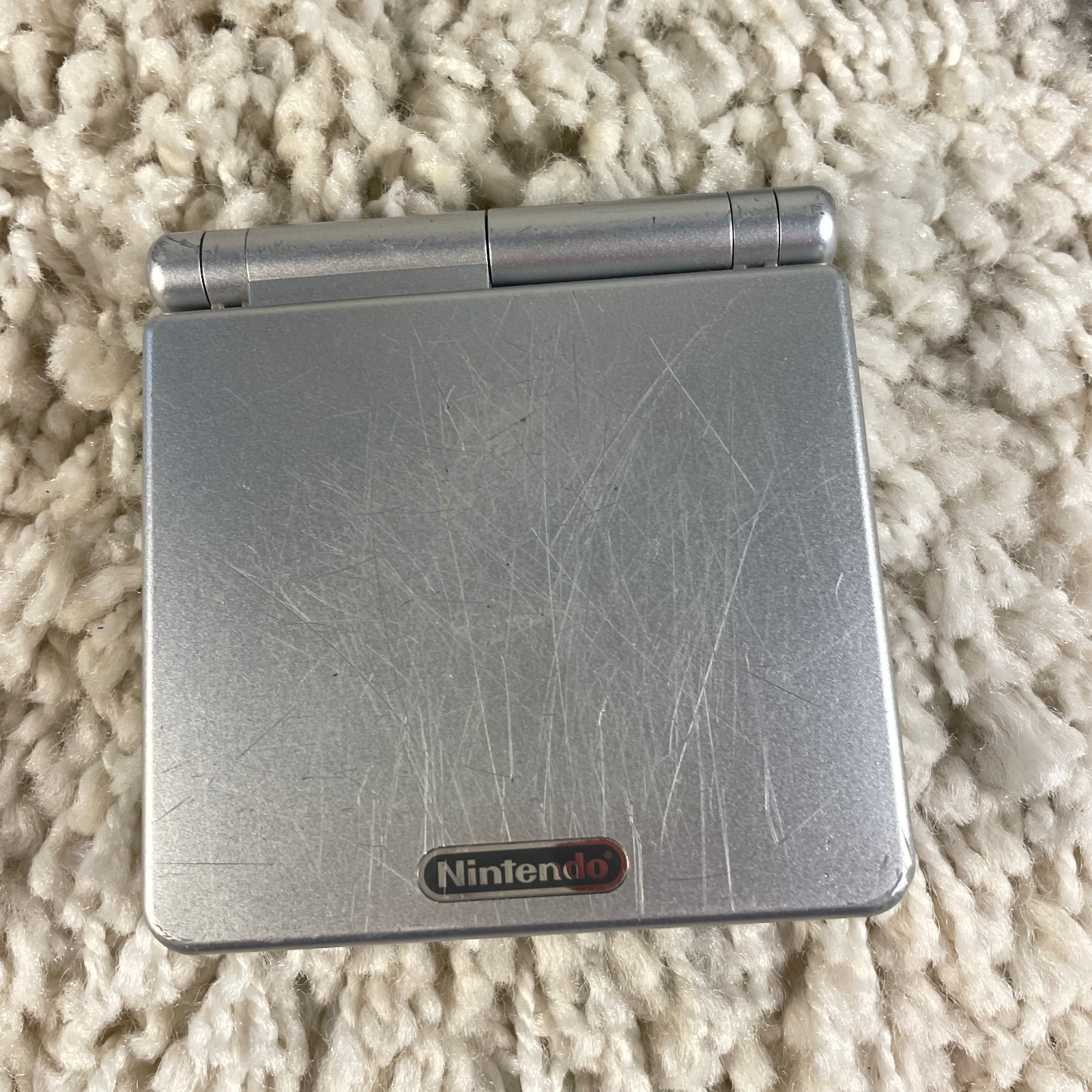Nintendo Gameboy Advance GBA SP Platinum Silver Handheld Console System AGS-001