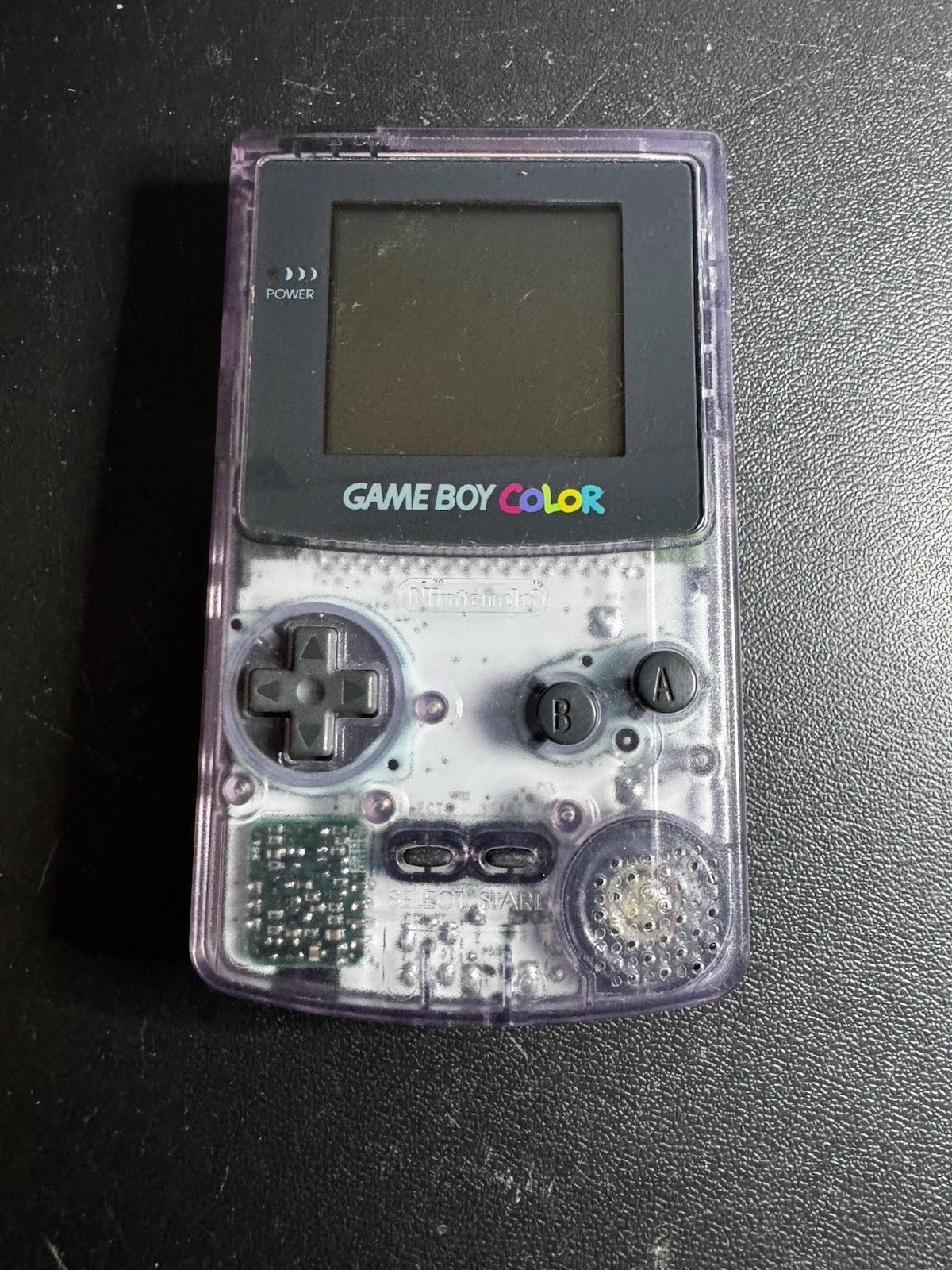 Nintendo Game Boy Color Atomic Purple W/ Star Wars Episode One Racer Works Great