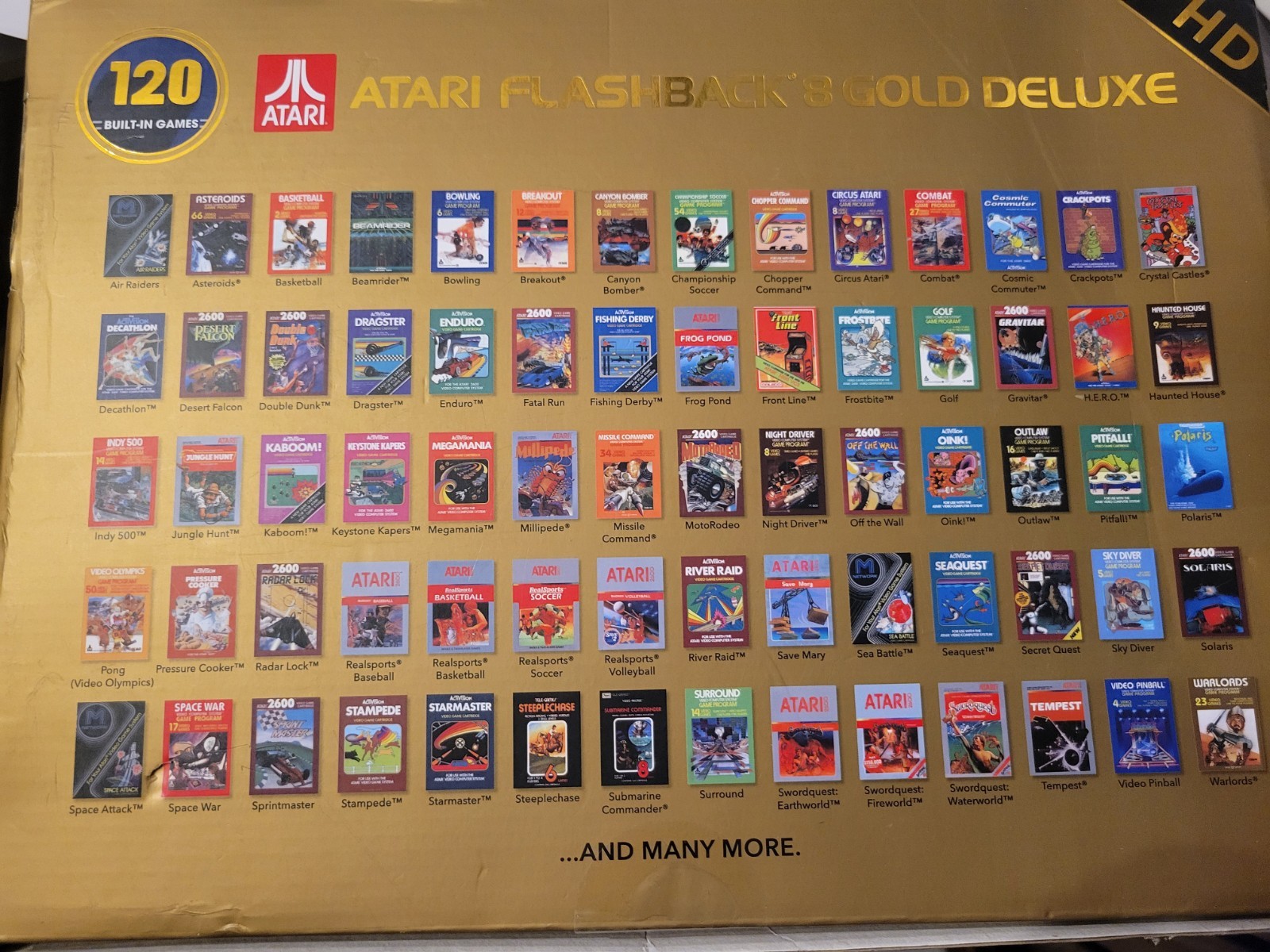 Atari Flashback 8 Gold Deluxe Console 120 Games HDMI Wireless Controllers
