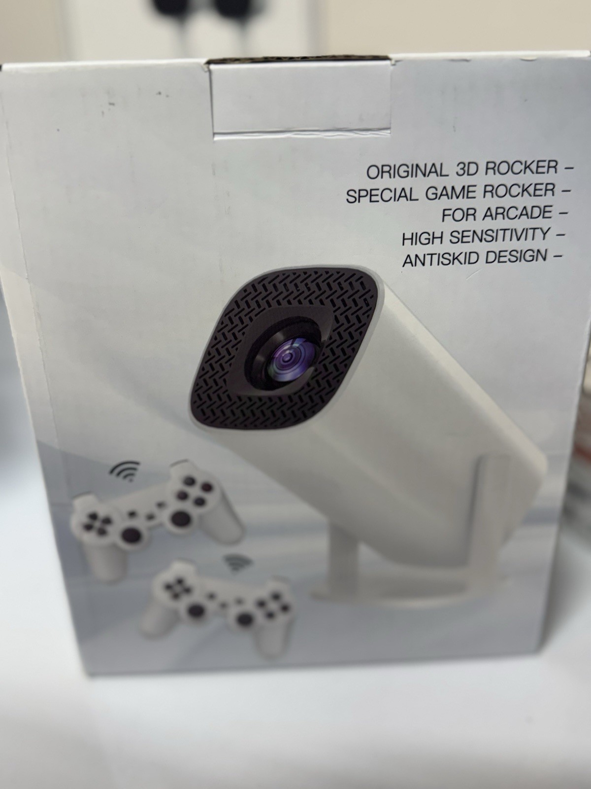 2-in-1 Game Projector Console w/ Built-In Games, 2 Wireless Controllers, Remote