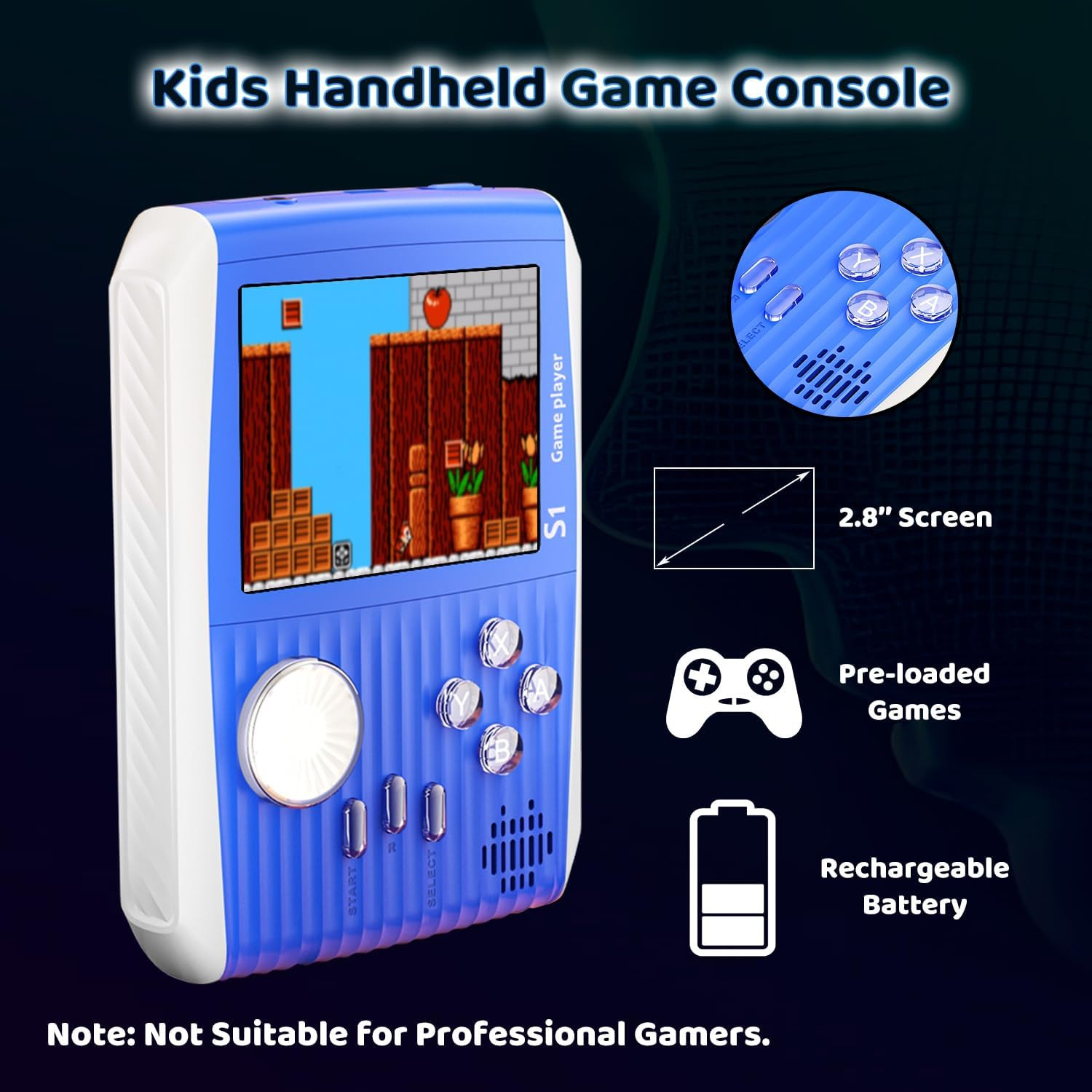 Kid Mini Handheld Retro Games Console Built in 666 Classic Games, Portable Handh