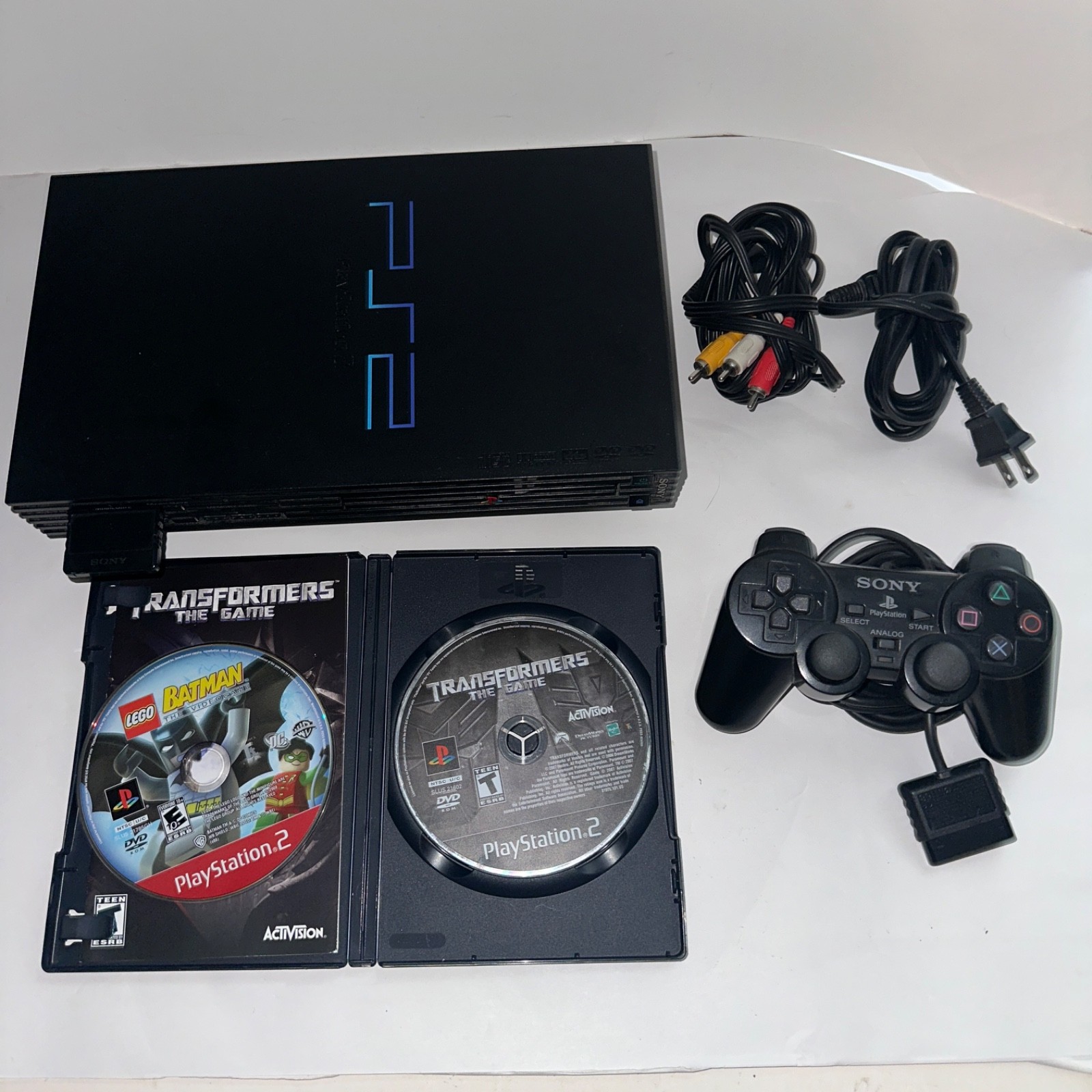Sony PlayStation 2 PS2 Fat Console (SCPH-39001) w/ OEM AV & Power and Games