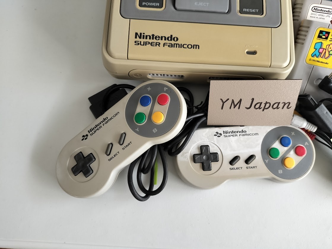 Nintendo Super Famicom Console Complete Set w/3 Donkey Kong Games Tested Japan