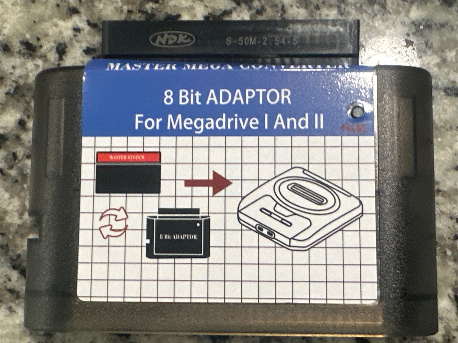 Sega Genesis Mega Drive to Master System Adapter Power Base Converter Cartridge