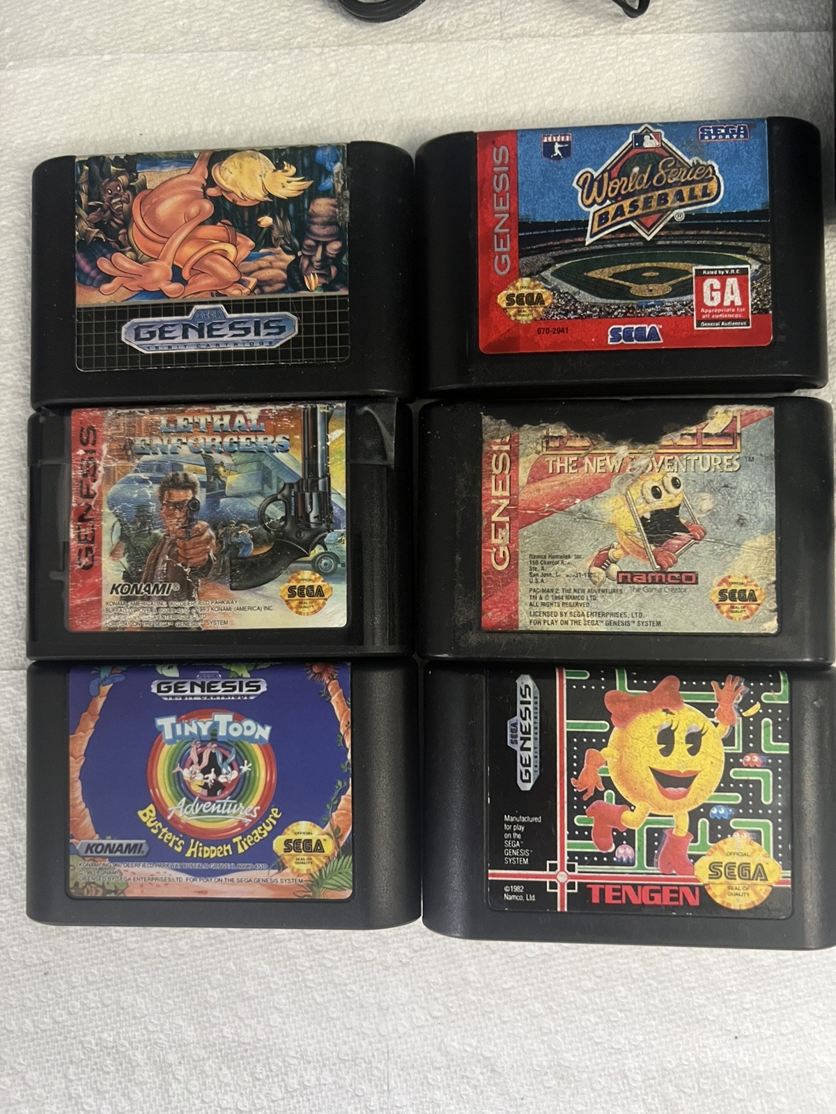 Sega Genesis Model 1 Console Bundle – 6 Games – 2 Controllers – Long AV cable