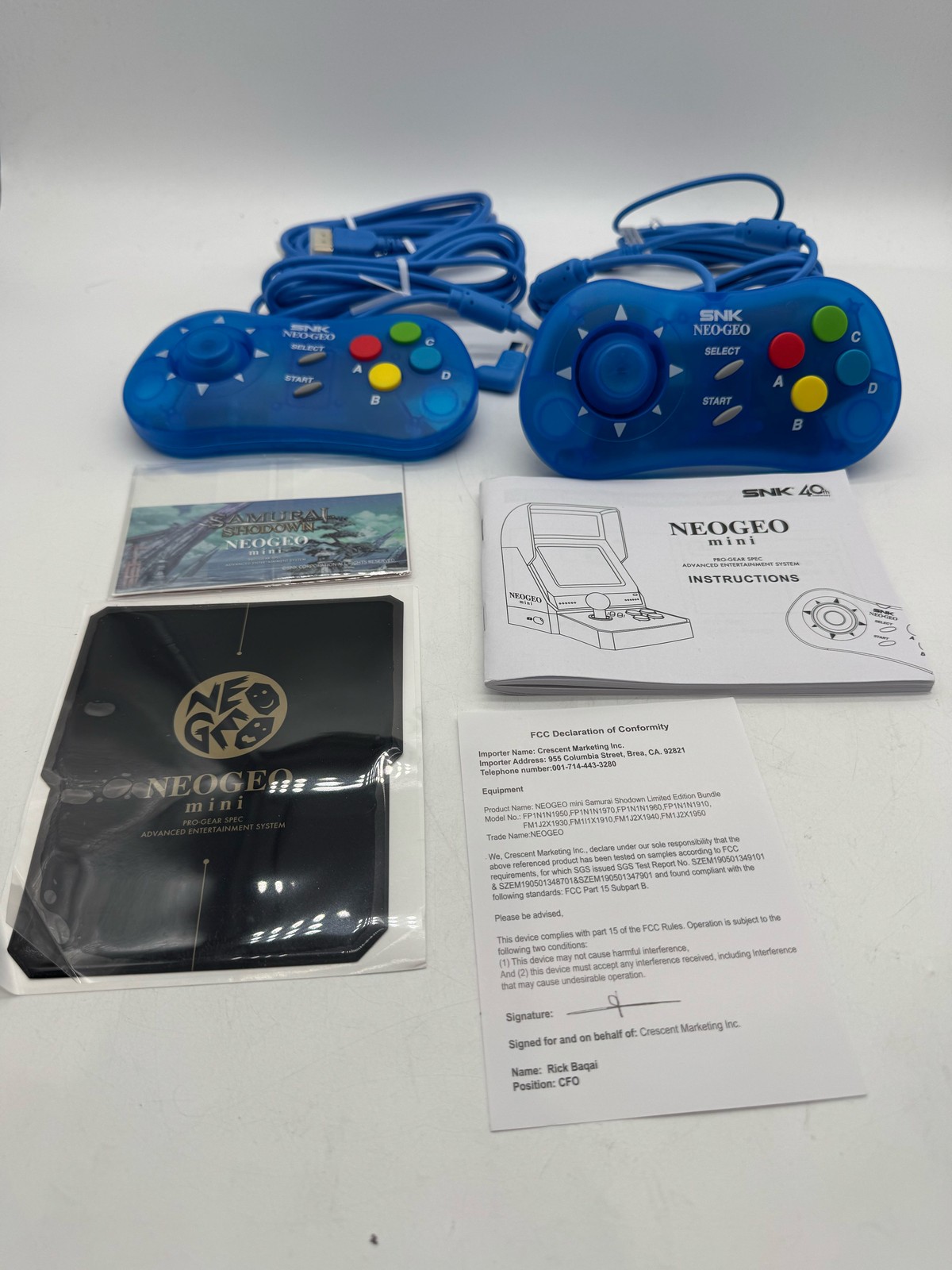 SNK NEOGEO Mini Samurai Shodown Bundle Ukyo Tachibana Blue