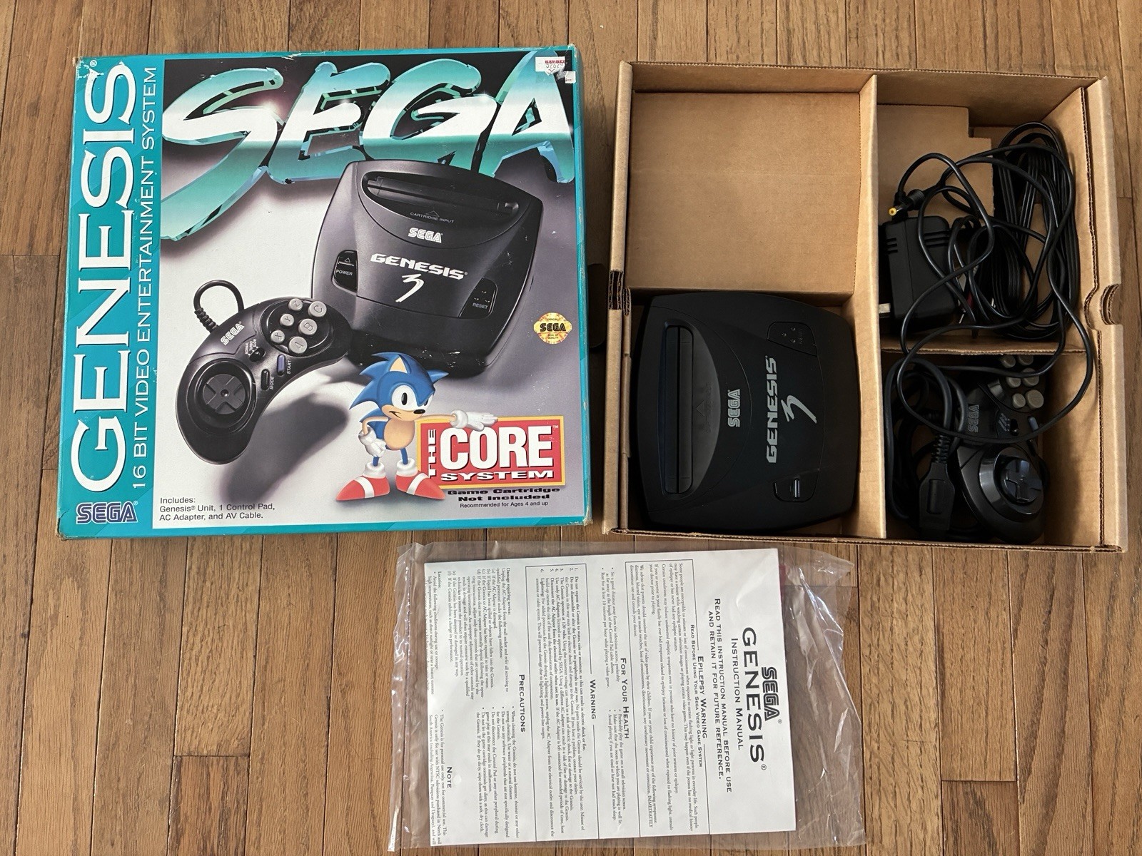 SEGA Genesis 3 16-Bit Console Bundle w/ Box, Controller & Cables NTSC-U/C