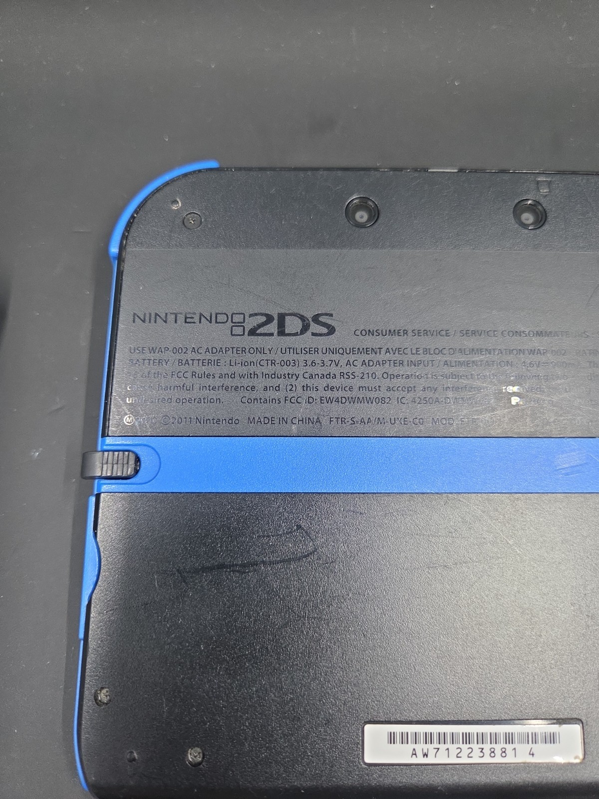 *USED* Nintendo 2DS Black Blur Console OEM Tested Works Great + 5 Games Charger