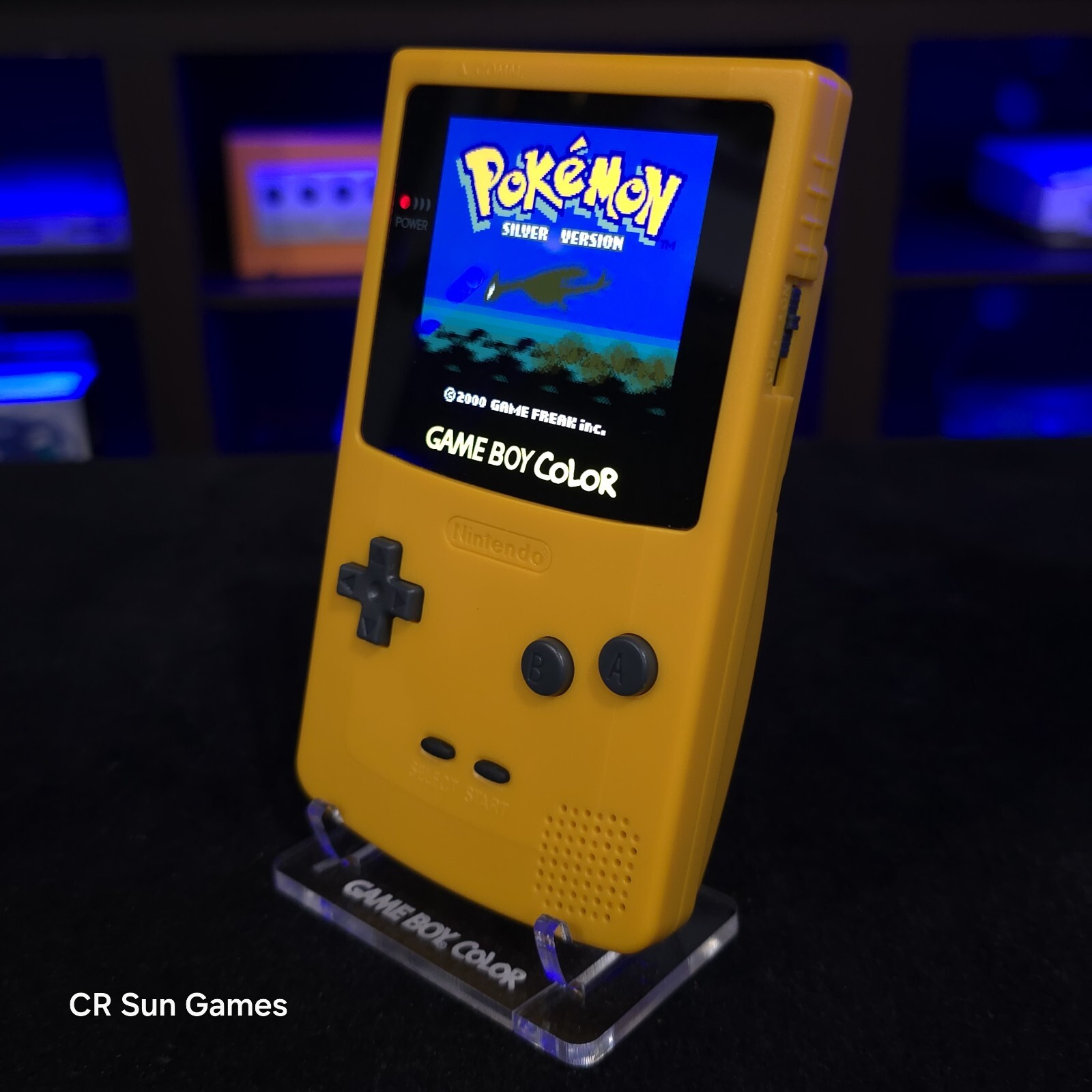 Yellow Gameboy Color Console OLED Touch Screen And USB-C Rechargeable Battery