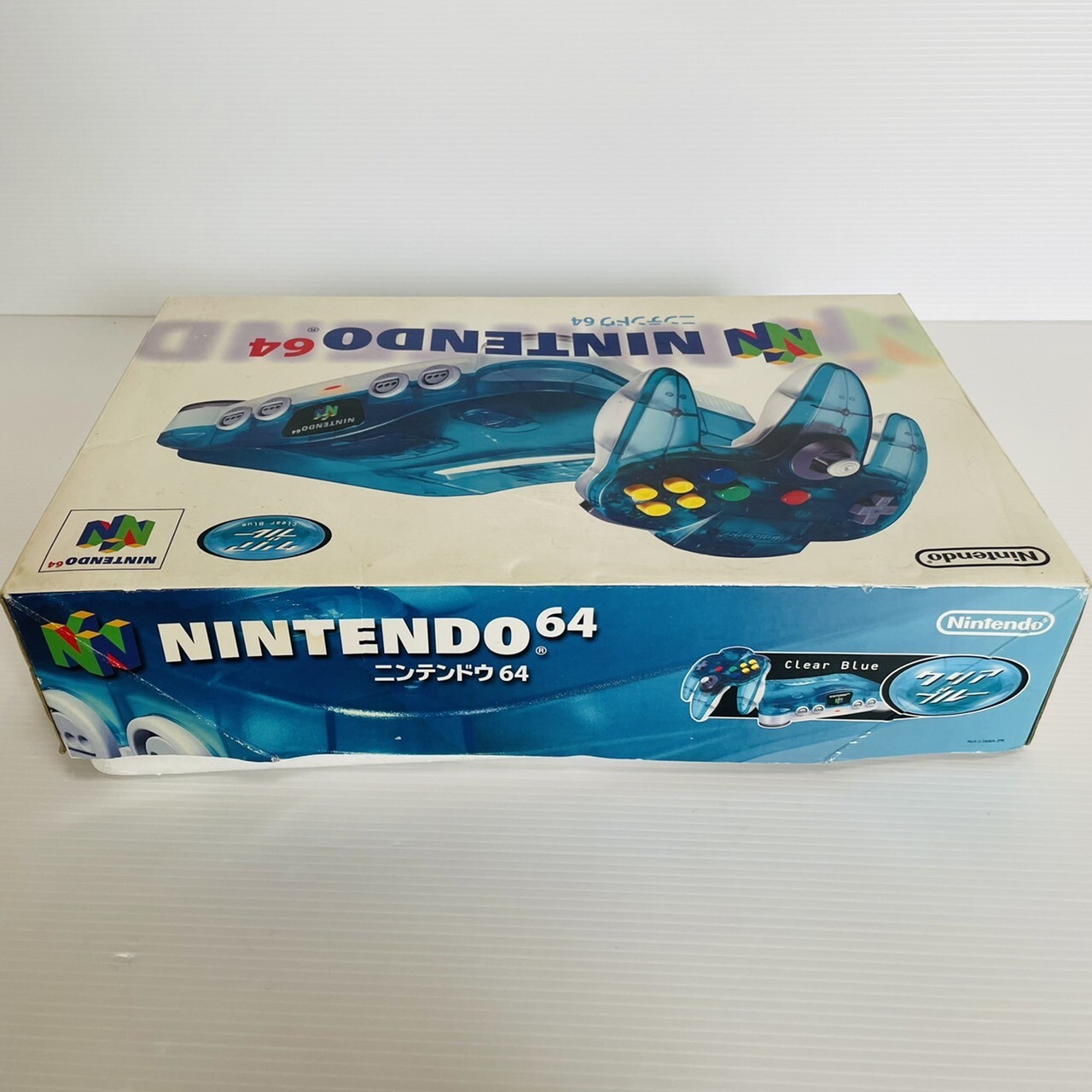 Nintendo 64 Home Console set – Clear Blue With Mario Kart 【Exc+++】 from Japan