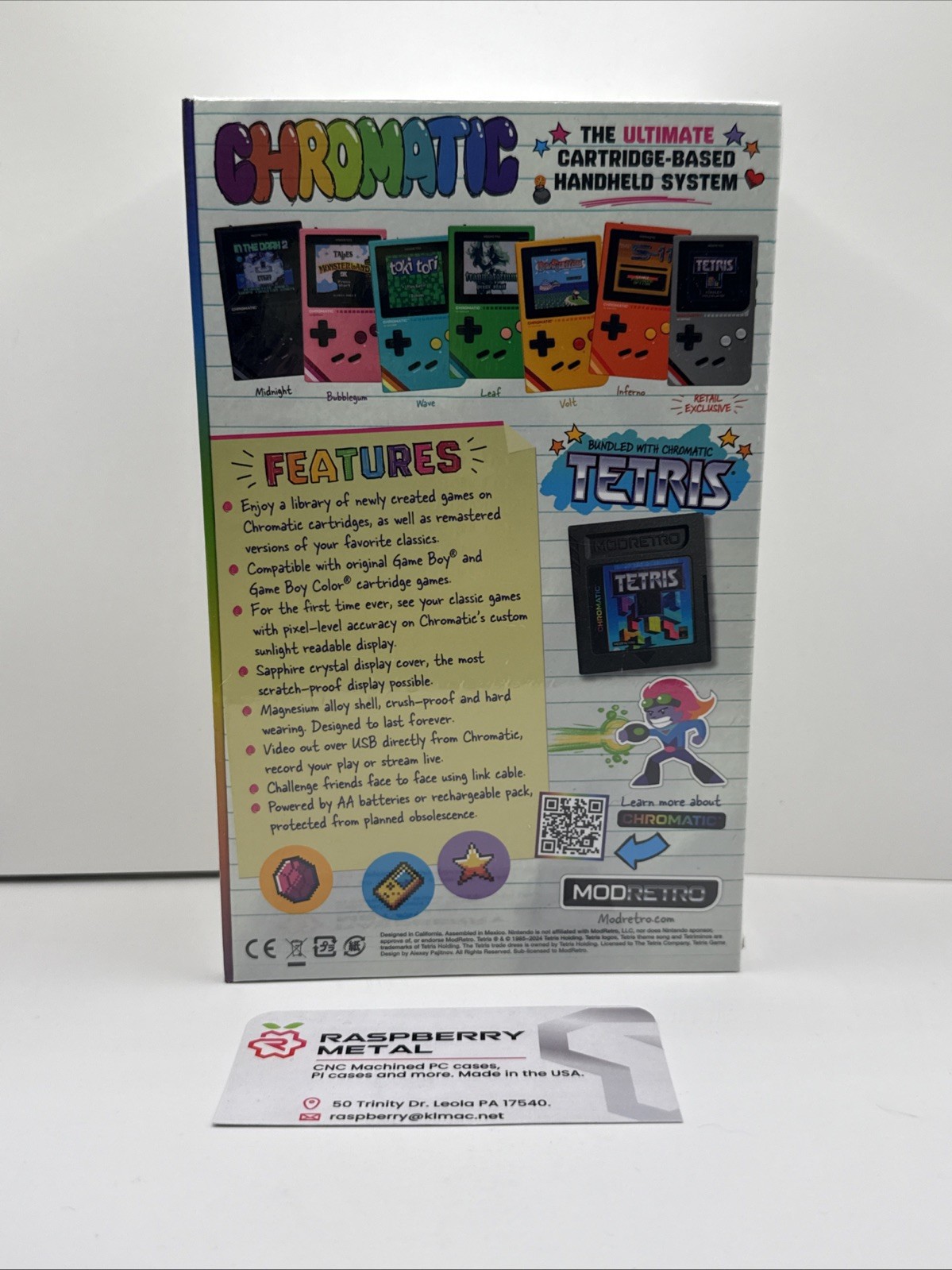 ModRetro Chromatic GameStop Grey SAPPHIRE Premium Gameboy Premium FIRST RUN