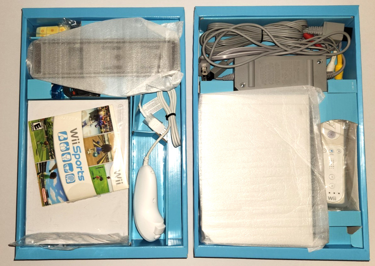 Nintendo Wii White RVL-001 w/ Wii Sports + Extra Remote + Sports Pack- BRAND NEW