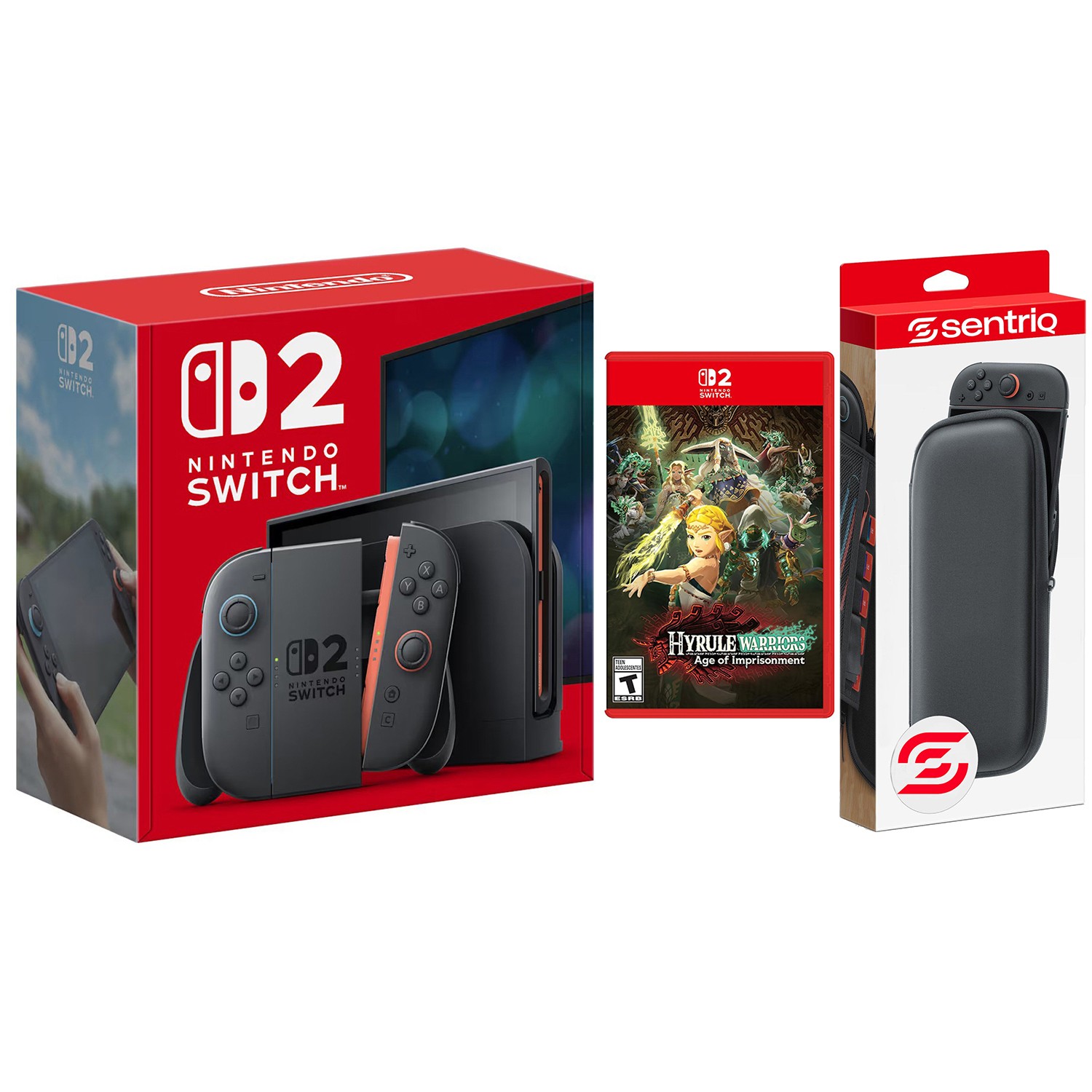 Nintendo Switch 2 Console with Hyrule Warriors Age of Imprisonment and Case