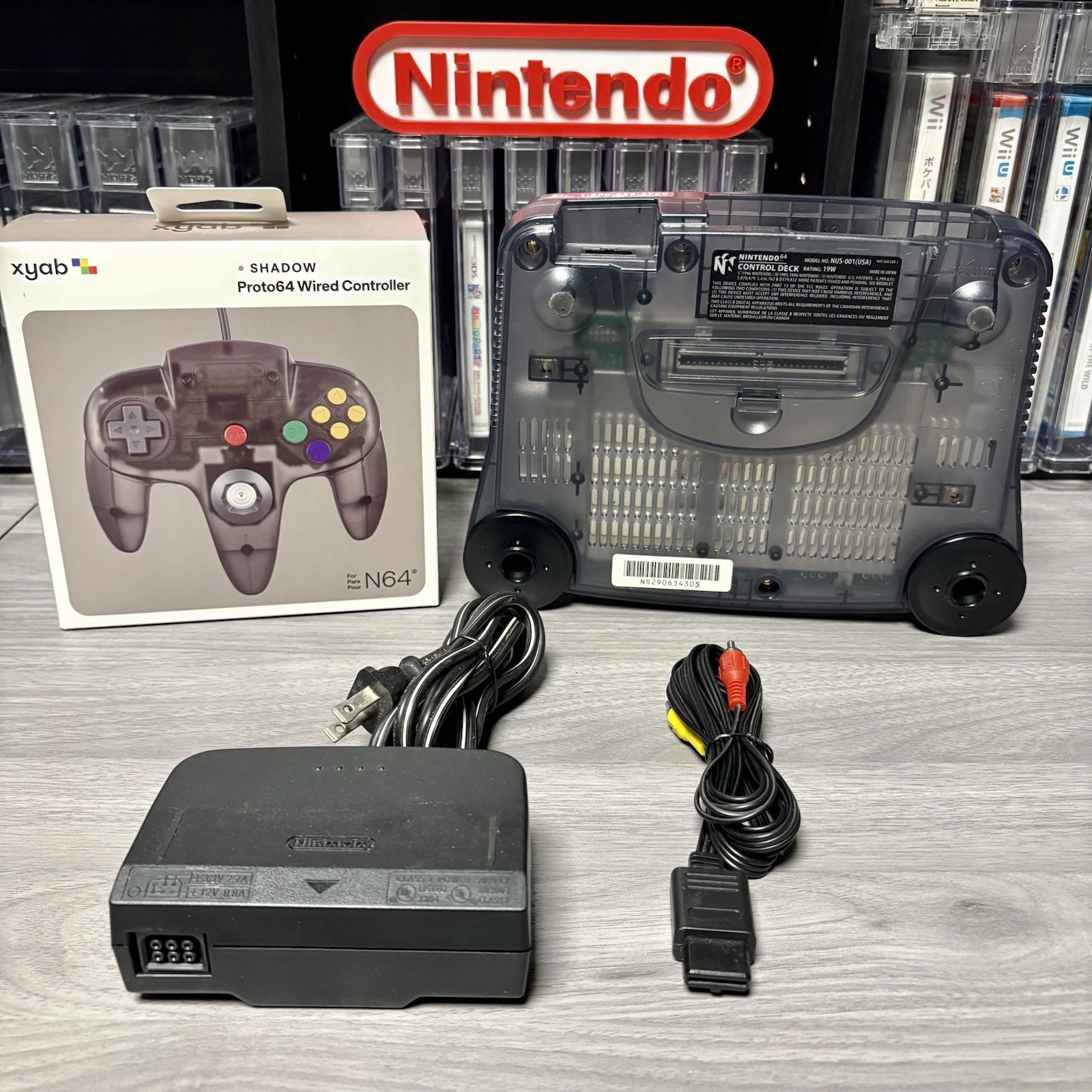 N64 Console Launch Edition Smoke Grey Console W Brand New XYAB Smoke Controller