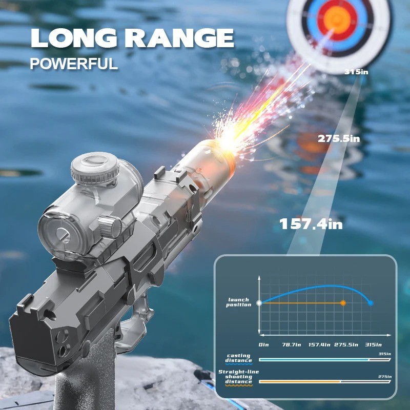 HUIQIBAO Electric Pulse Water Gun Simulated Flame Sensor Light Fully Automatic