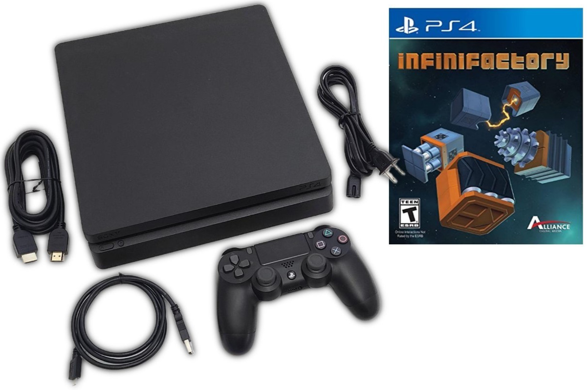 Sony PlayStation 4 SLIM 500GB Console System 1 OEM Controller + PS4 Game Bundle