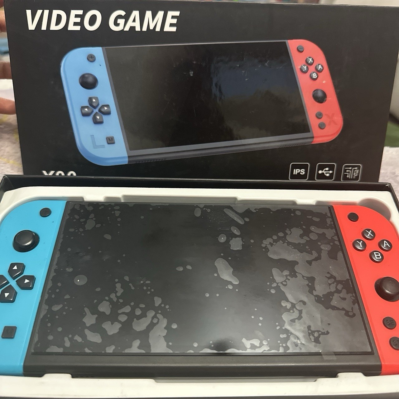 X90 7in 720p Handheld Game Console 32GB Linux Wi-Fi USB-A Blue/Red 20,000 games