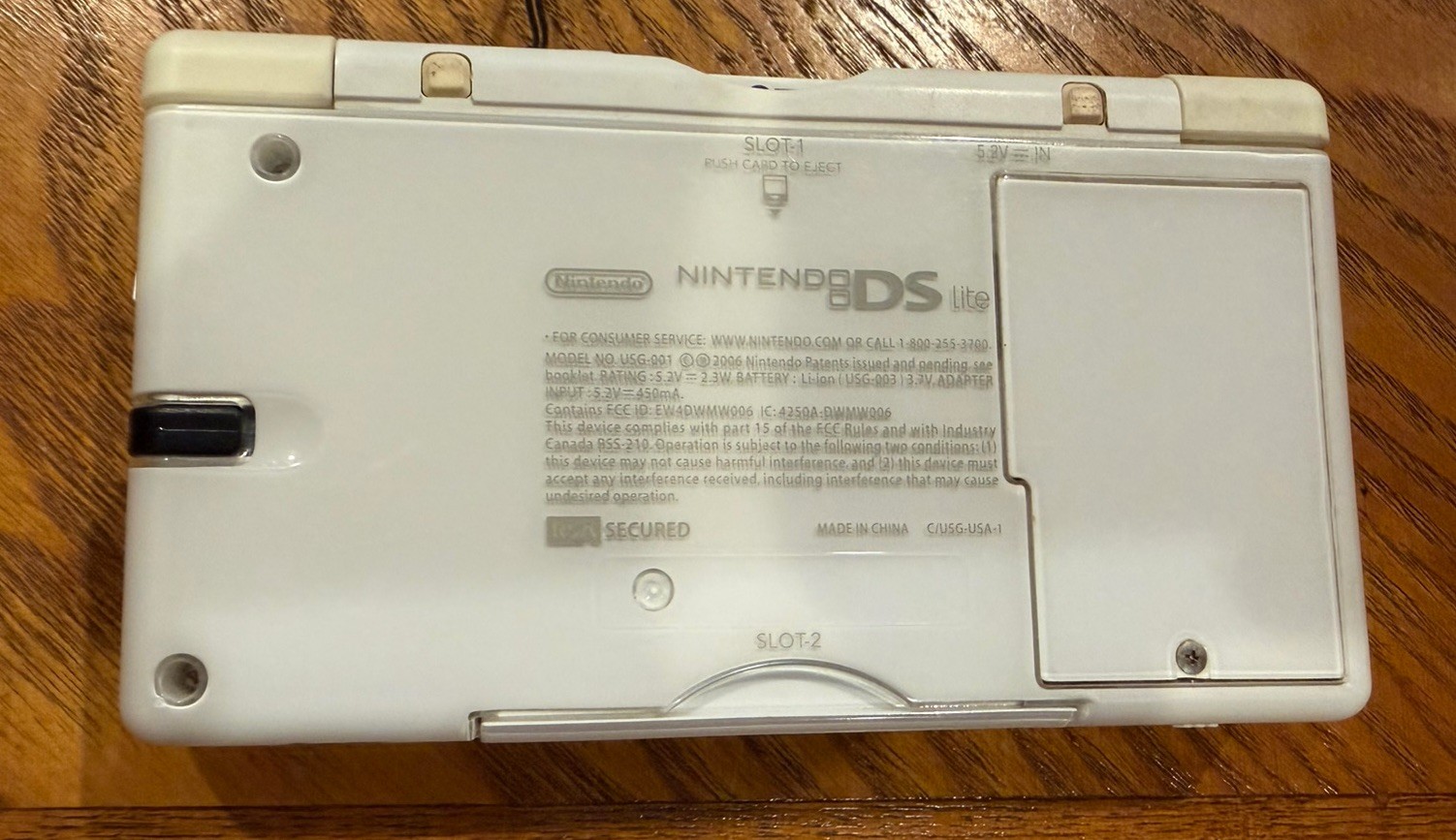 Nintendo DS Lite Console USG-001 w/ Hard Case Polar White No Charger Works