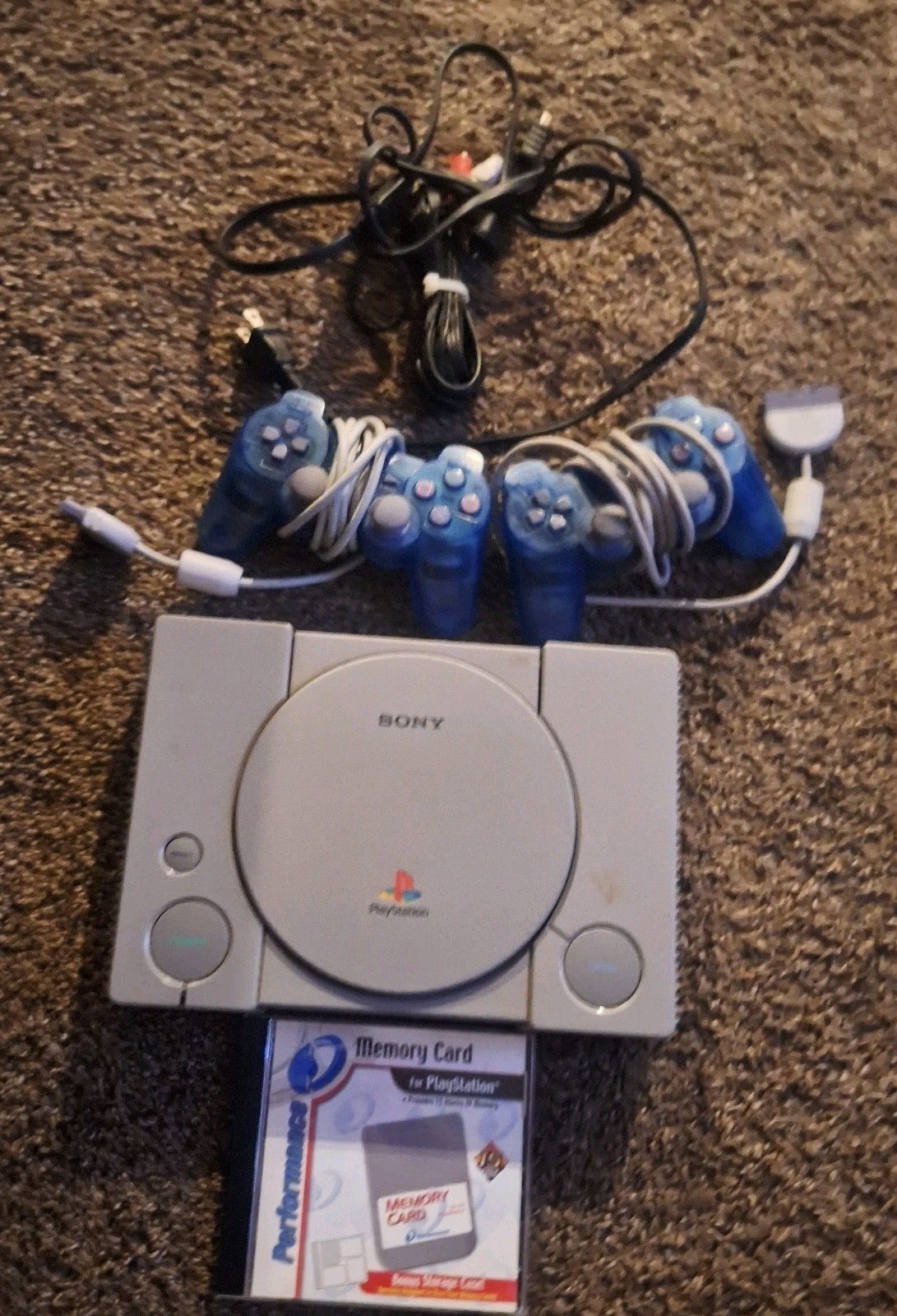 Sony PlayStation 1 PS1 SCPH-5501 Console Bundle 2 Controllers 2 Memory Cards