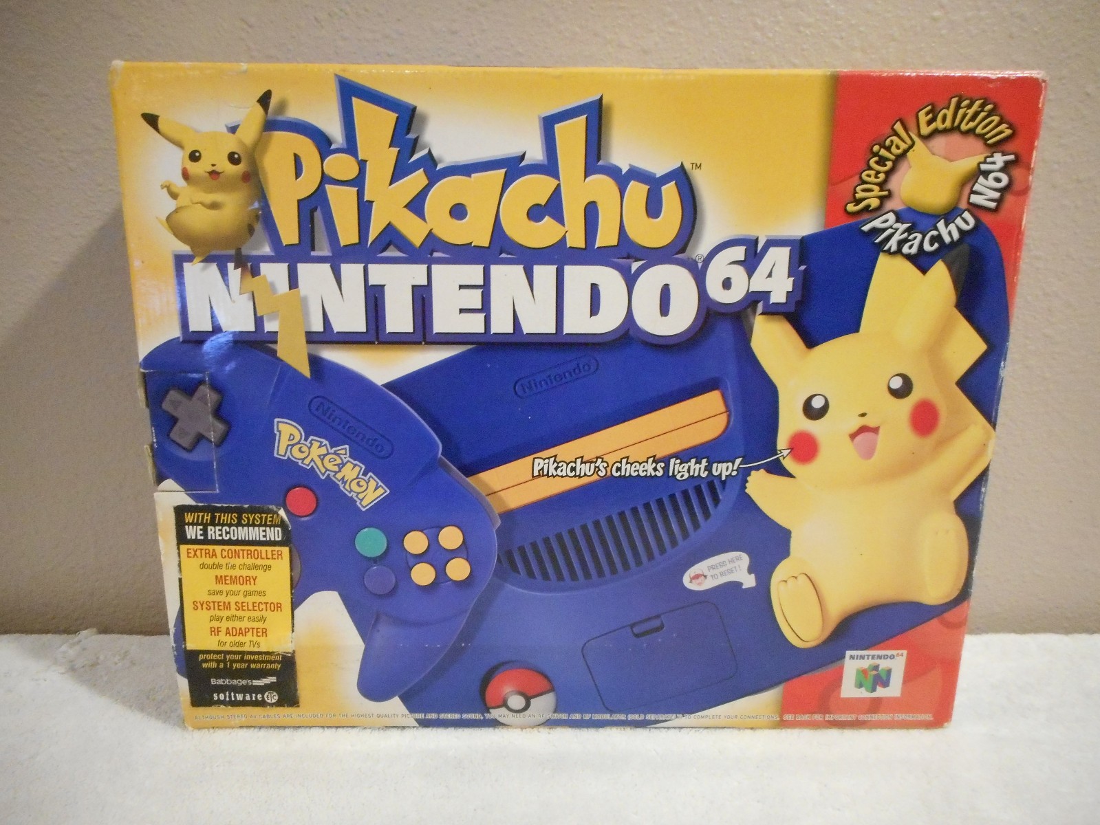 Nintendo 64 Pokémon Pikachu Edition Console – With Box and Foam – (NUS-101)