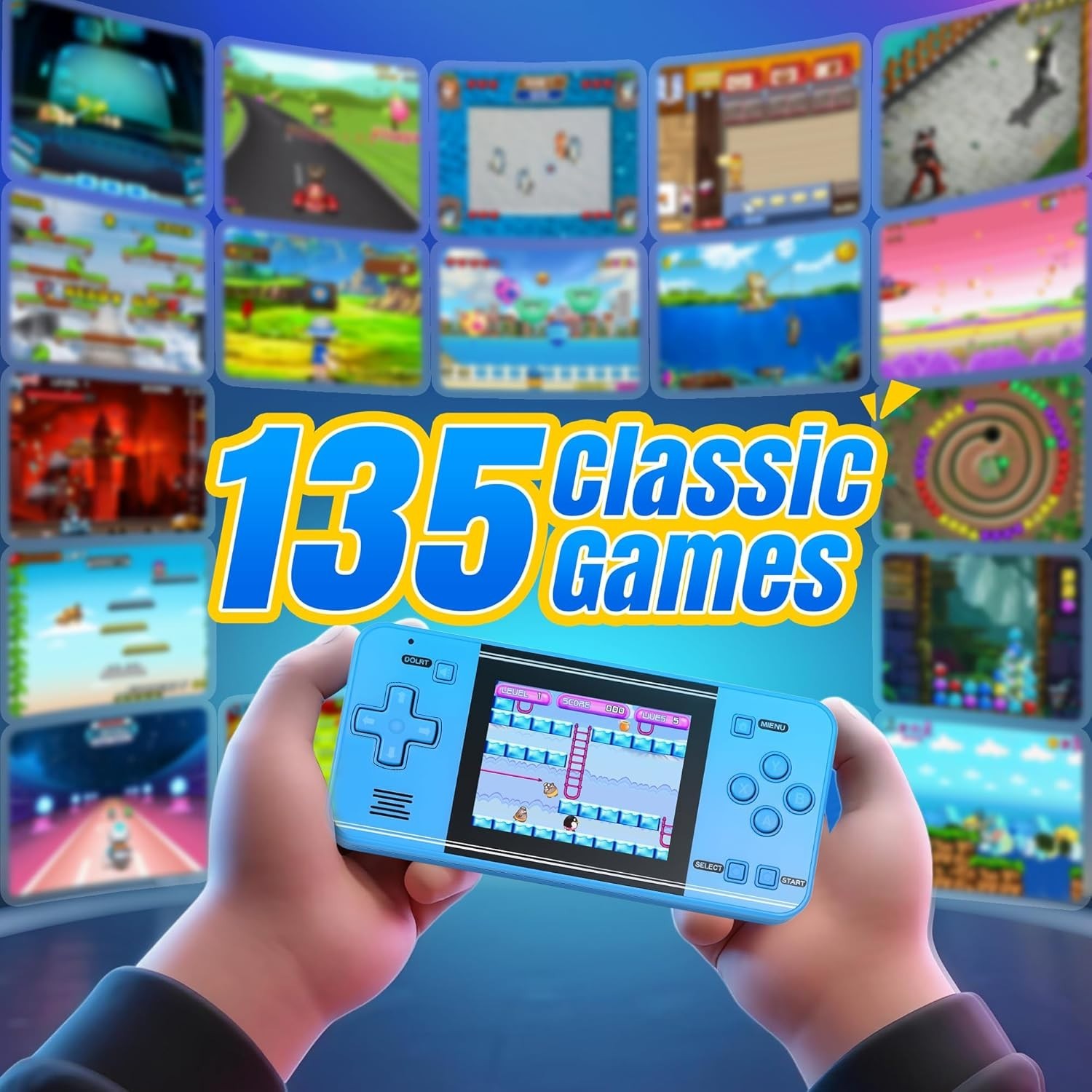 Handheld Game Console for Kids Adults, Preloaded 135 Retro Video Games