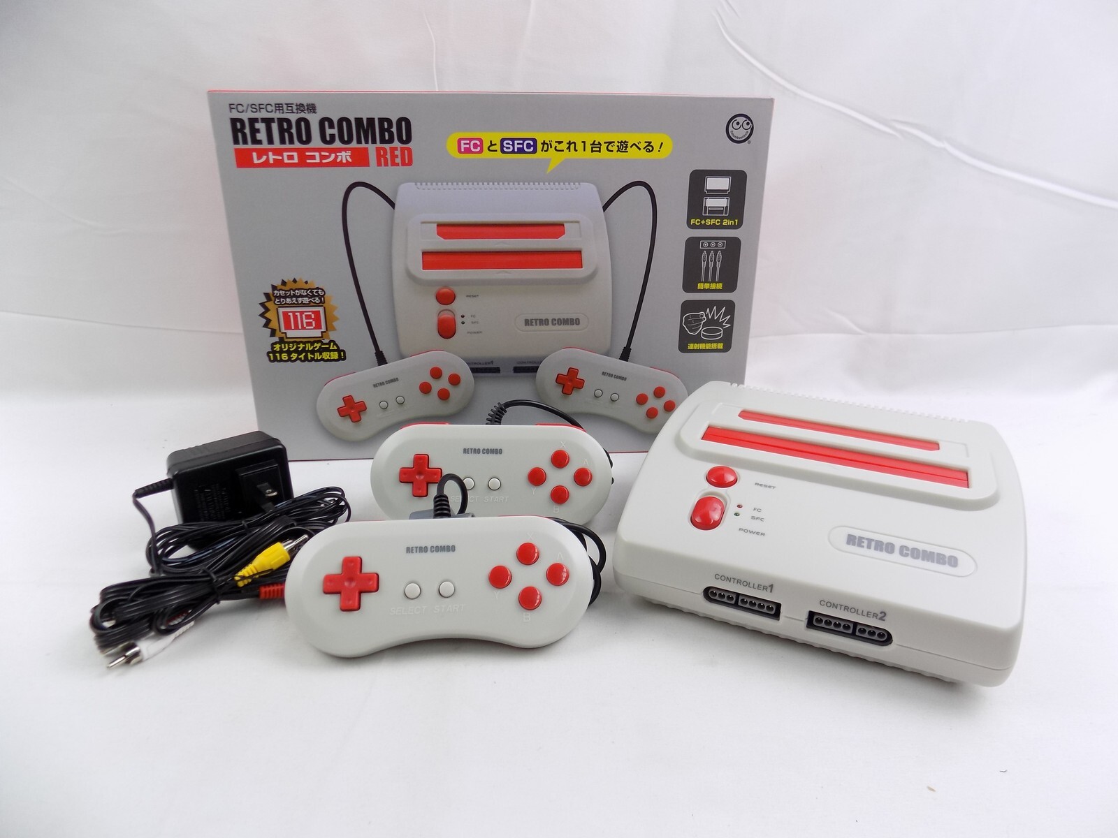 Boxed Retro Combo FC / SFC Red Console Bundle