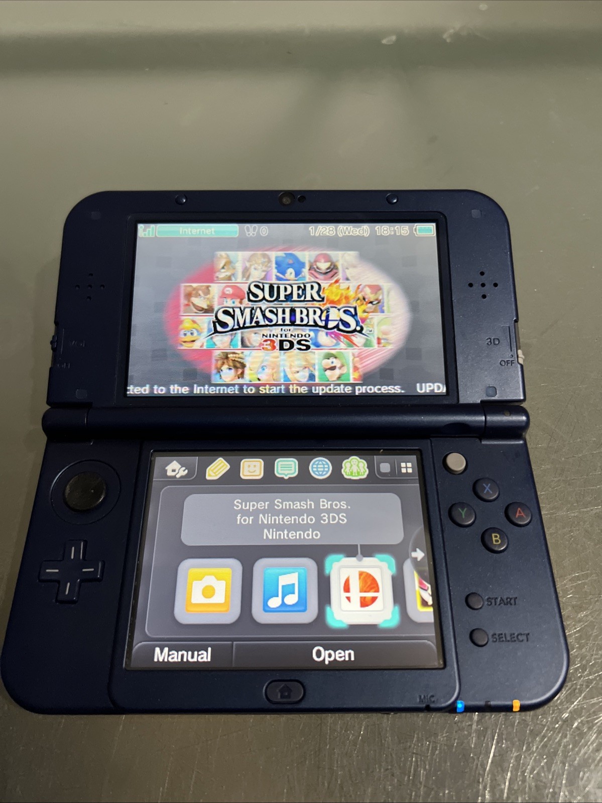 Nintendo 3DS XL Galaxy Edition Handheld Console System Purple & Super Smash Bros