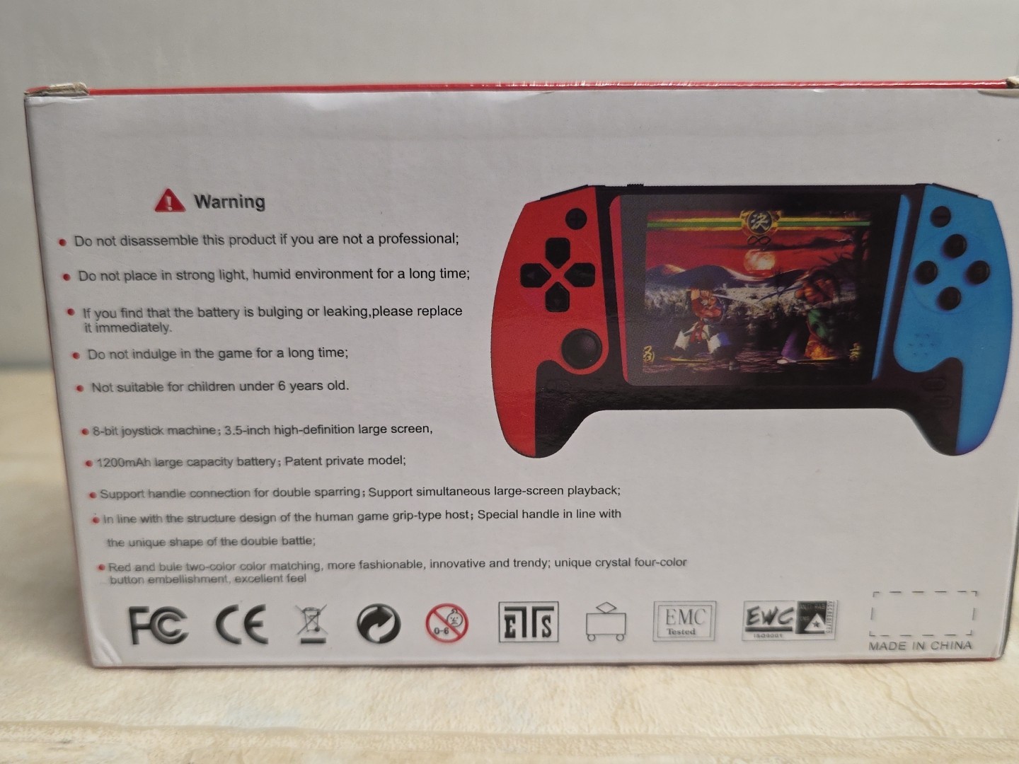 Retro FC 3.5 Red/Blue Handheld Portable 500 Game Console NIB