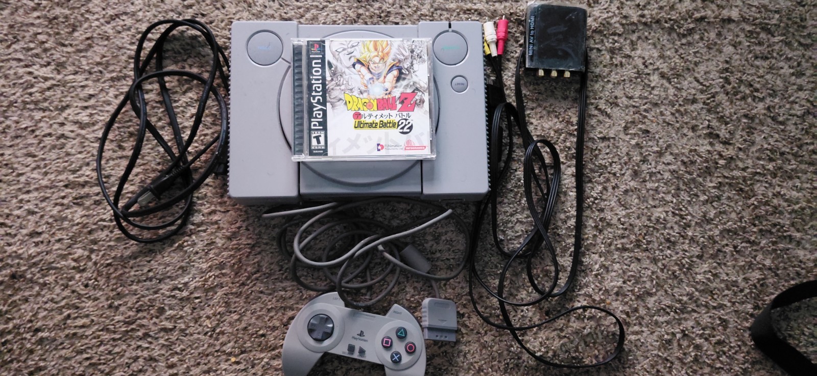 1996-1997 PS1 with DBZ Ultimate Battle22, Controller, And Adaptor Tested Working