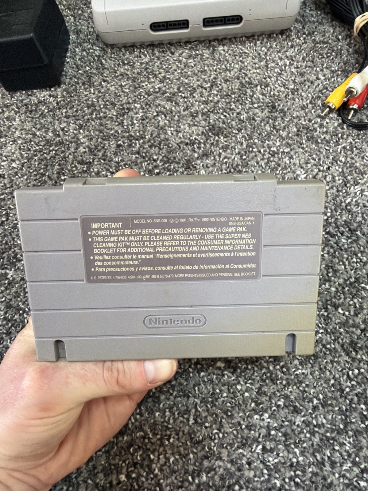 Super Nintendo SNES Jr. Console System Bundle w/OEM Controller Cables Game WORKS