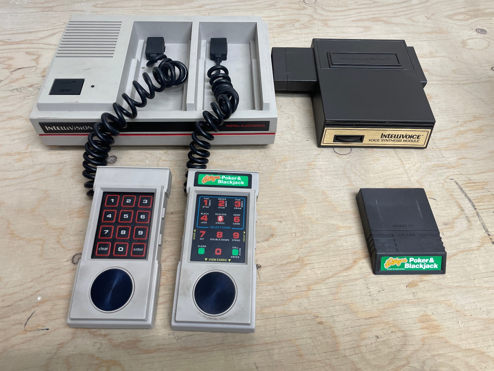 Mattel Intellivision II Lot! Console + Poker & Intellivoice! Untested For Parts