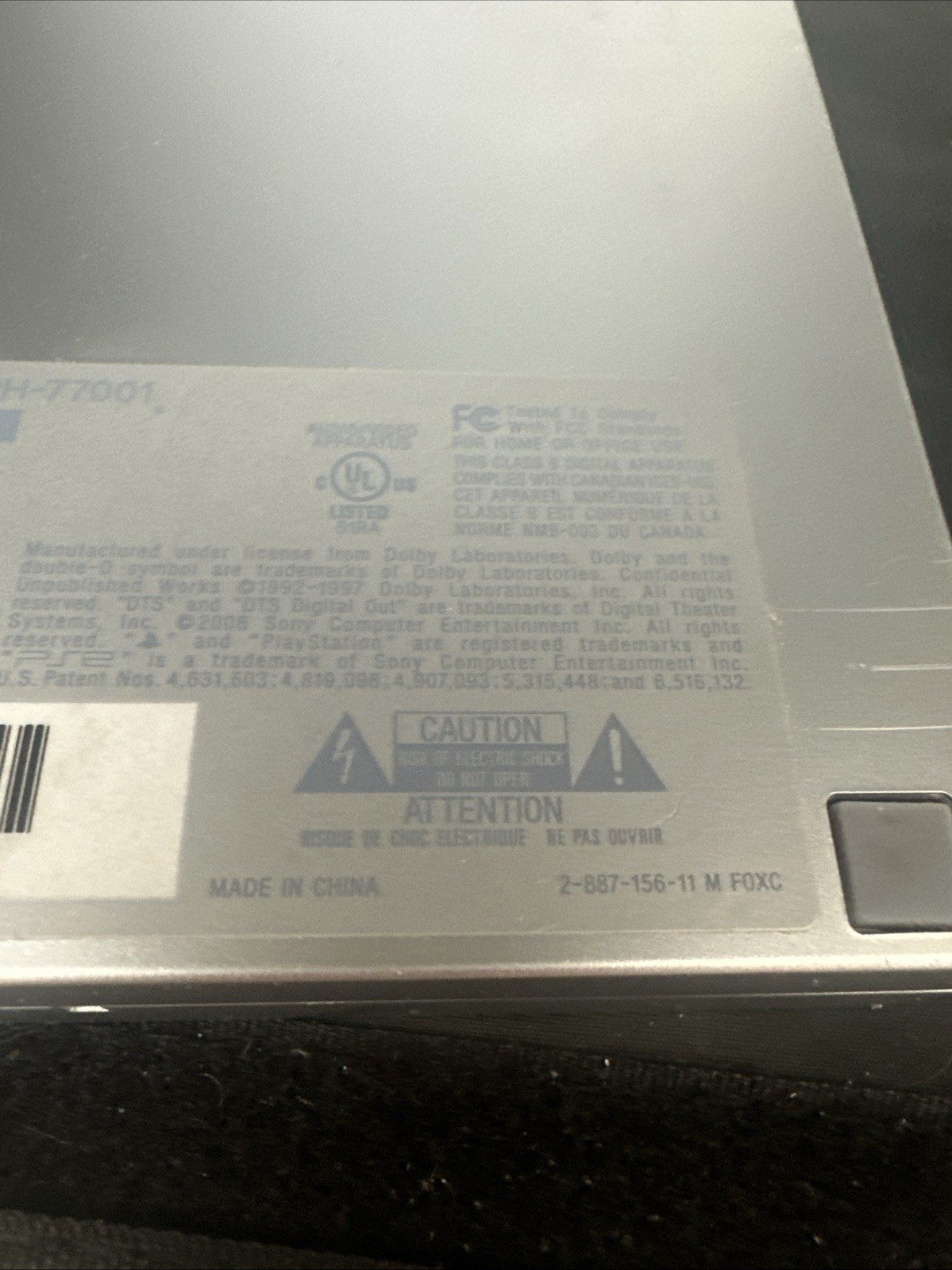 Sony PlayStation 2 PS2 Slim Silver SCPH-77001 Console Only Powers On