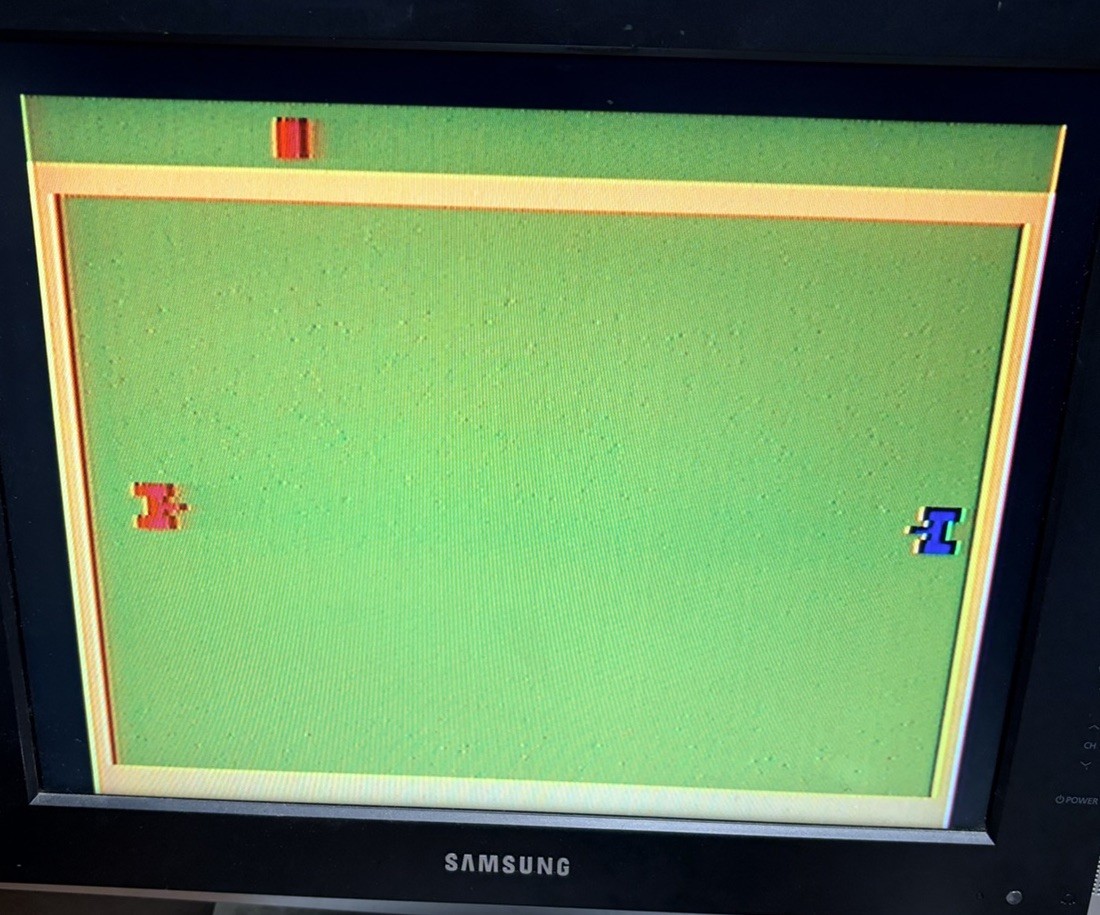 ATARI 2600 Woodgrain 6 Switch Bundle Console Joysticks Cords & 4 Games TESTED!