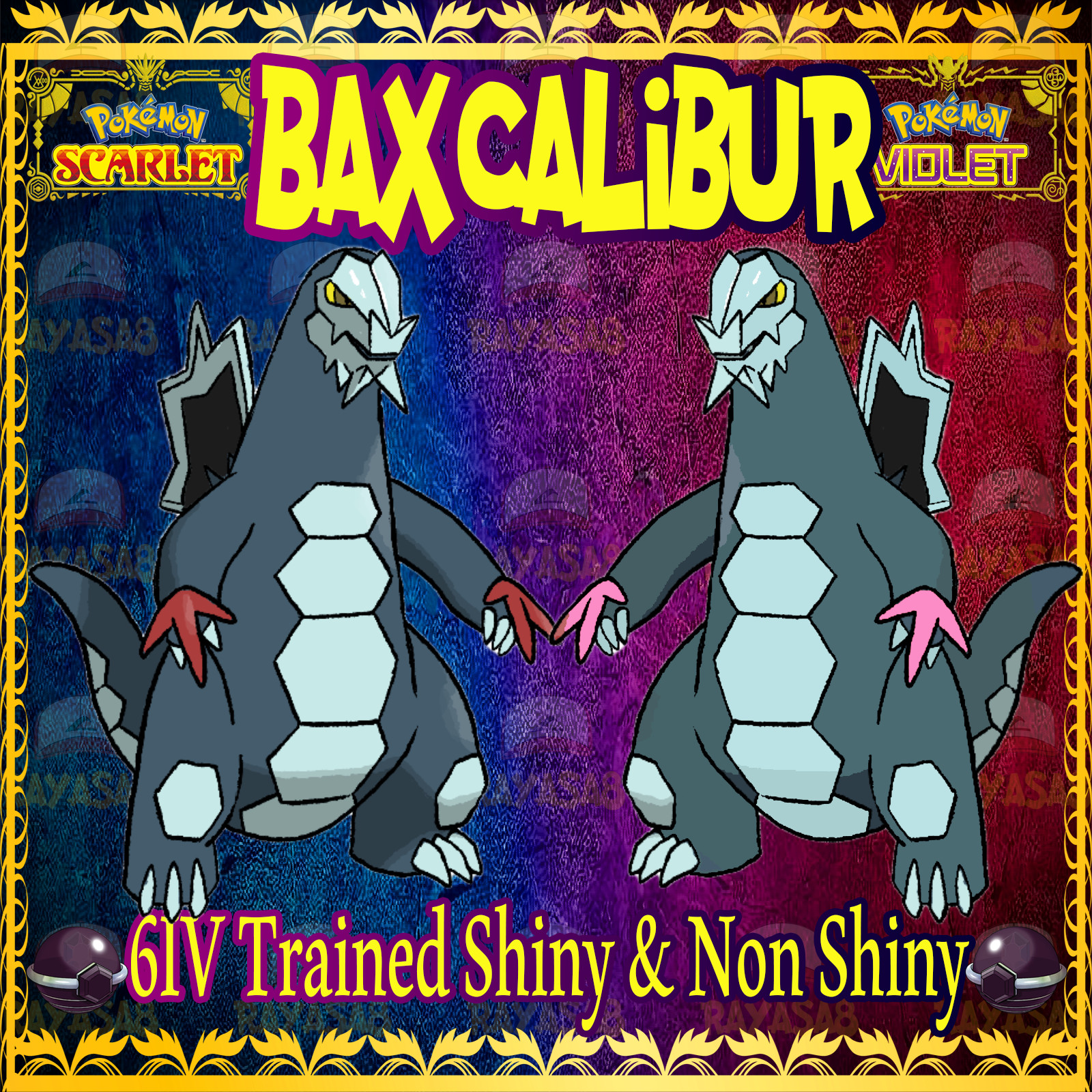 Pokemon Scarlet and Violet Baxcalibur 6IV Trained 🌟Shiny🌟 & Non Shiny Home