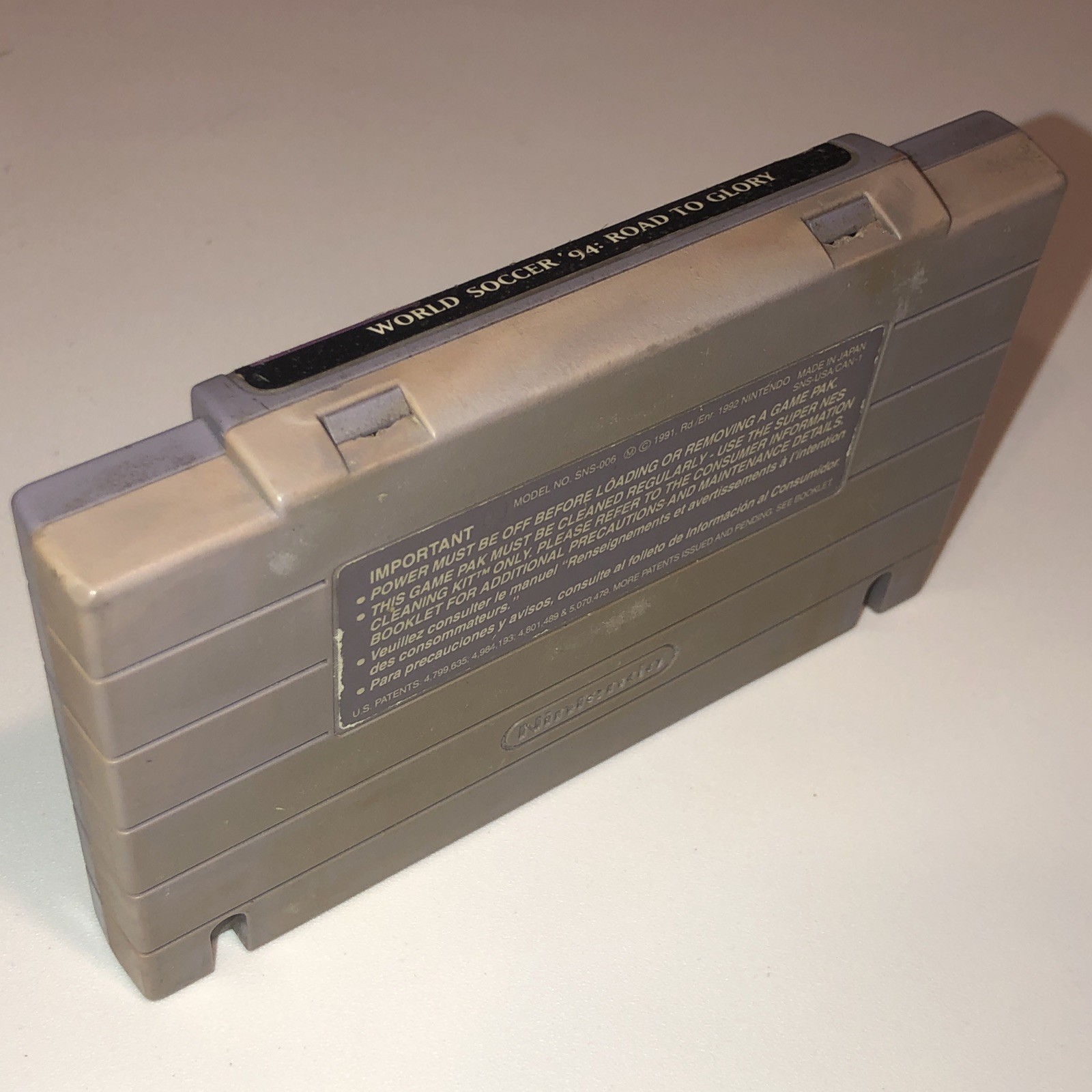 World Soccer ’94: Road to Glory SNES Super Nintendo Cartridge 1993 Atlus