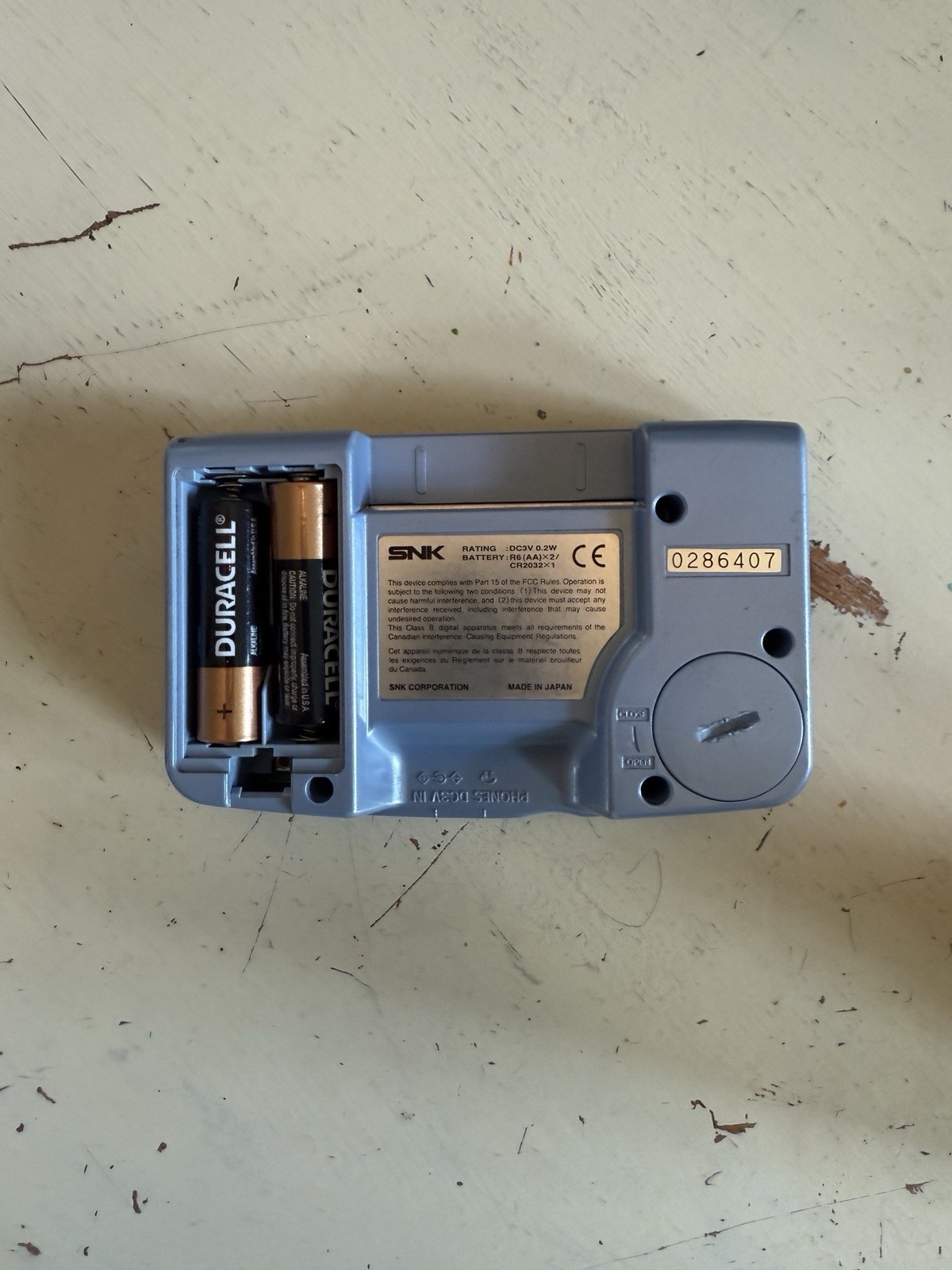 Neo Geo Pocket Color Blue Console – Tested, Missing Battery Covers.