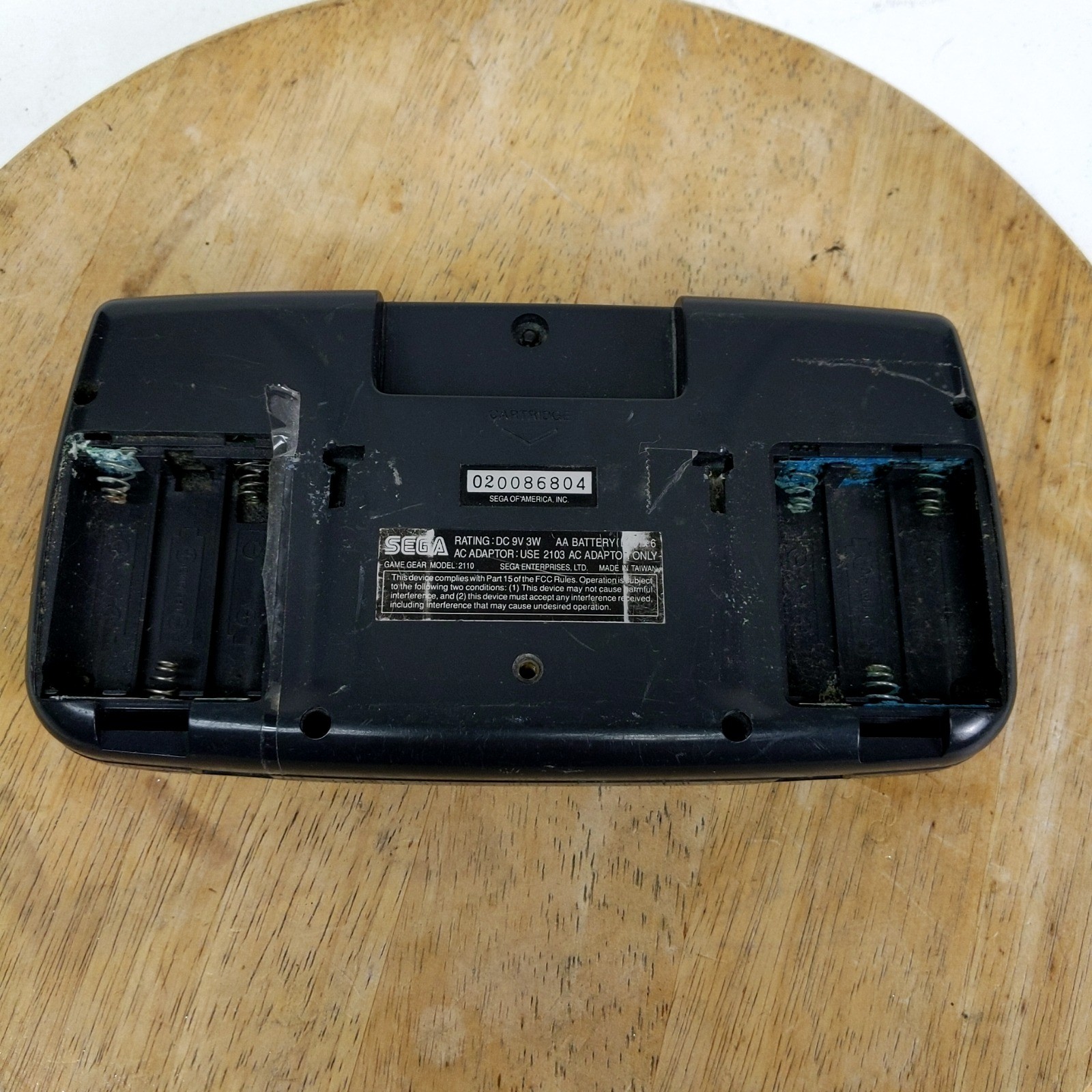 Sega Game Gear 2110 Handheld Console Black Parts Repair Corrosion Untested