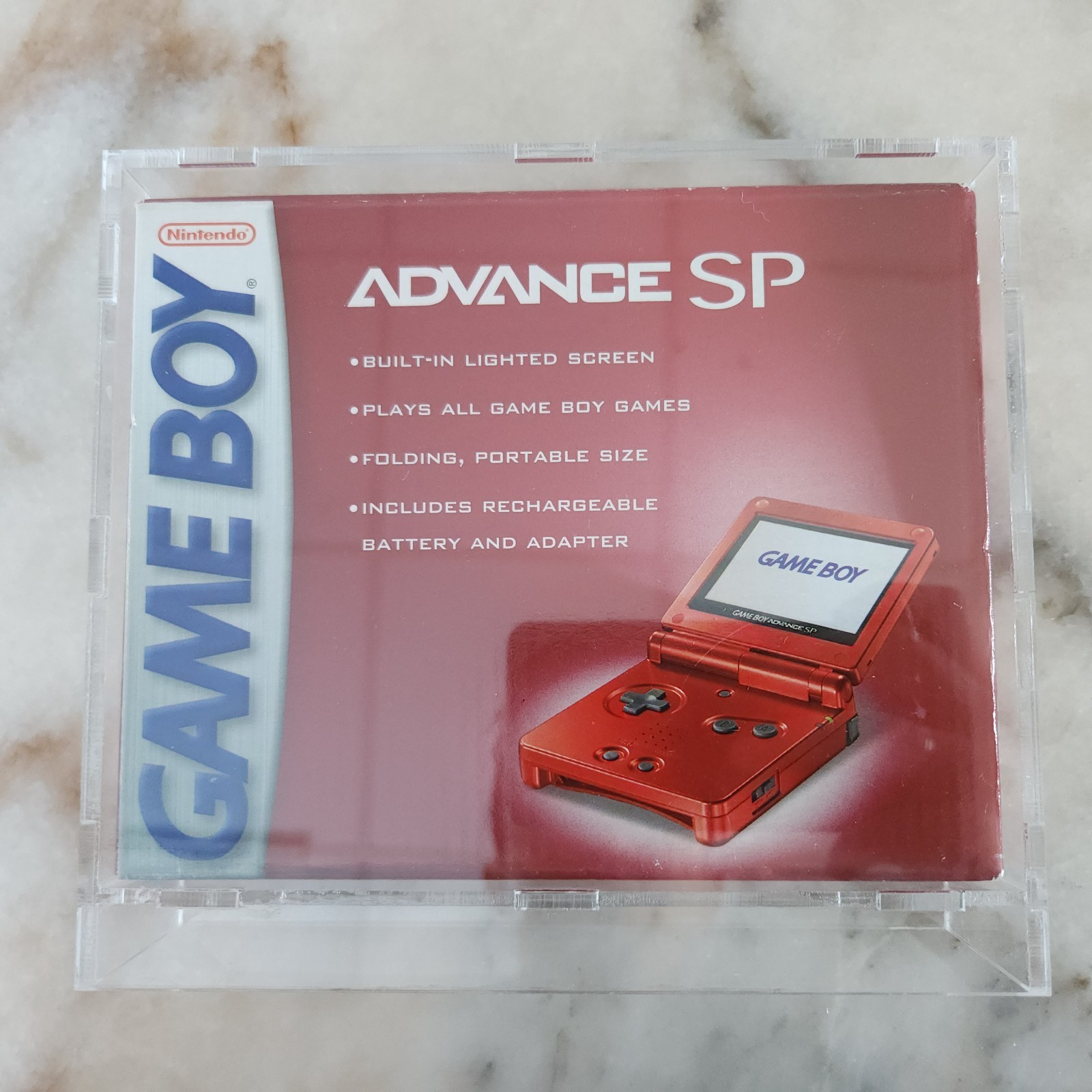 Game Boy Advance GBA SP AGS 001 Flame Red CIB NEVER USED