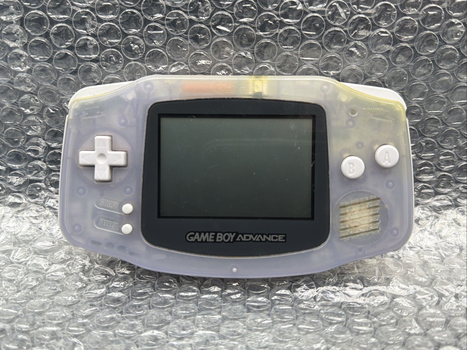 Nintendo Game Boy Advance Console System Clear Glacier Works No Battery Cover