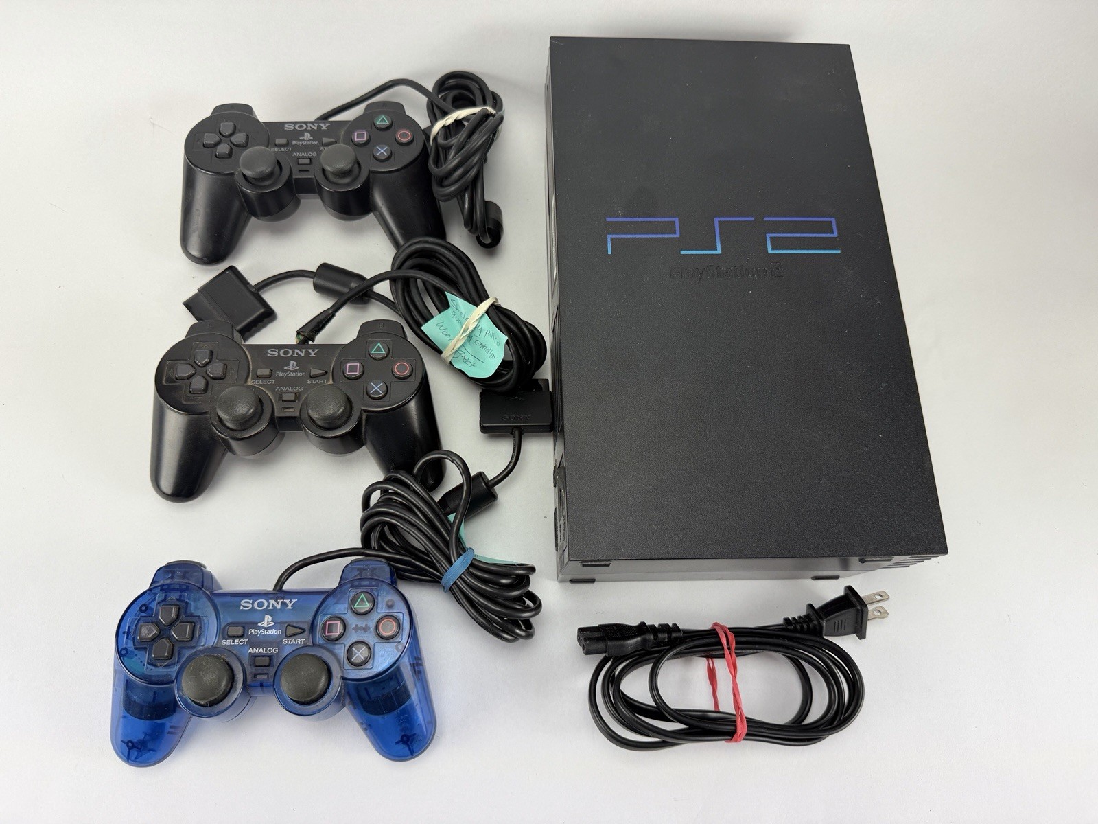 Sony PlayStation 2 PS2 SCPH-39001 Console 3 Controllers – READ Working See Video